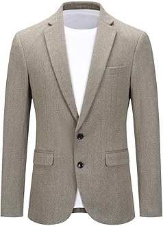 Cloudstyle Mens Casual 2 Buttons Slim Fit Jacket Lightweight Formal Business Blazer Sport Coat