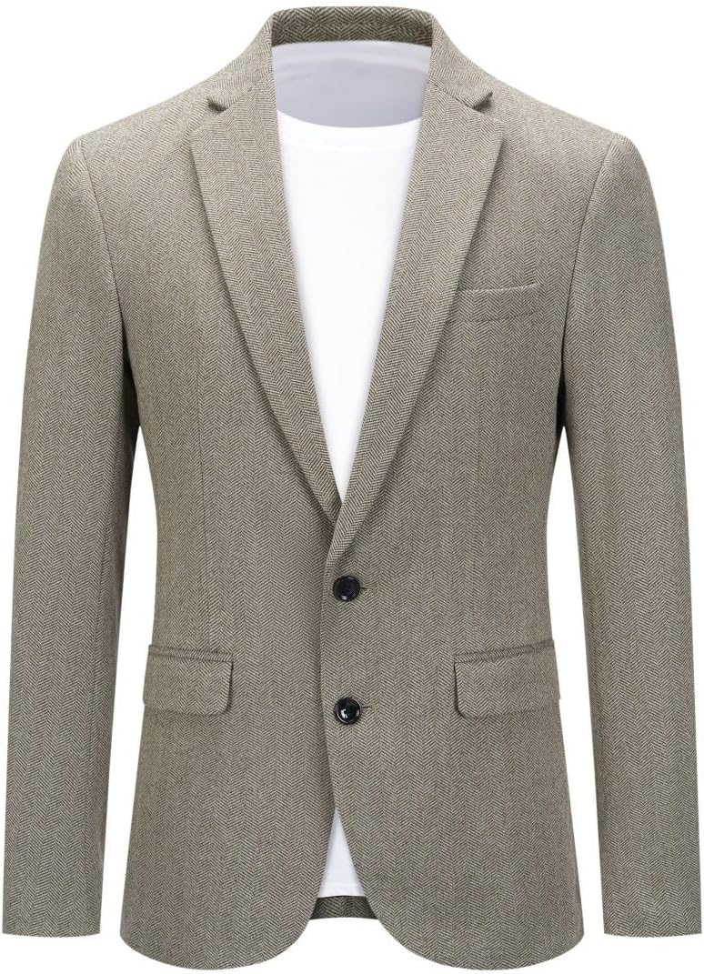 Cloudstyle Mens Casual 2 Buttons Slim Fit Jacket Lightweight Formal Business Blazer Sport Coat
