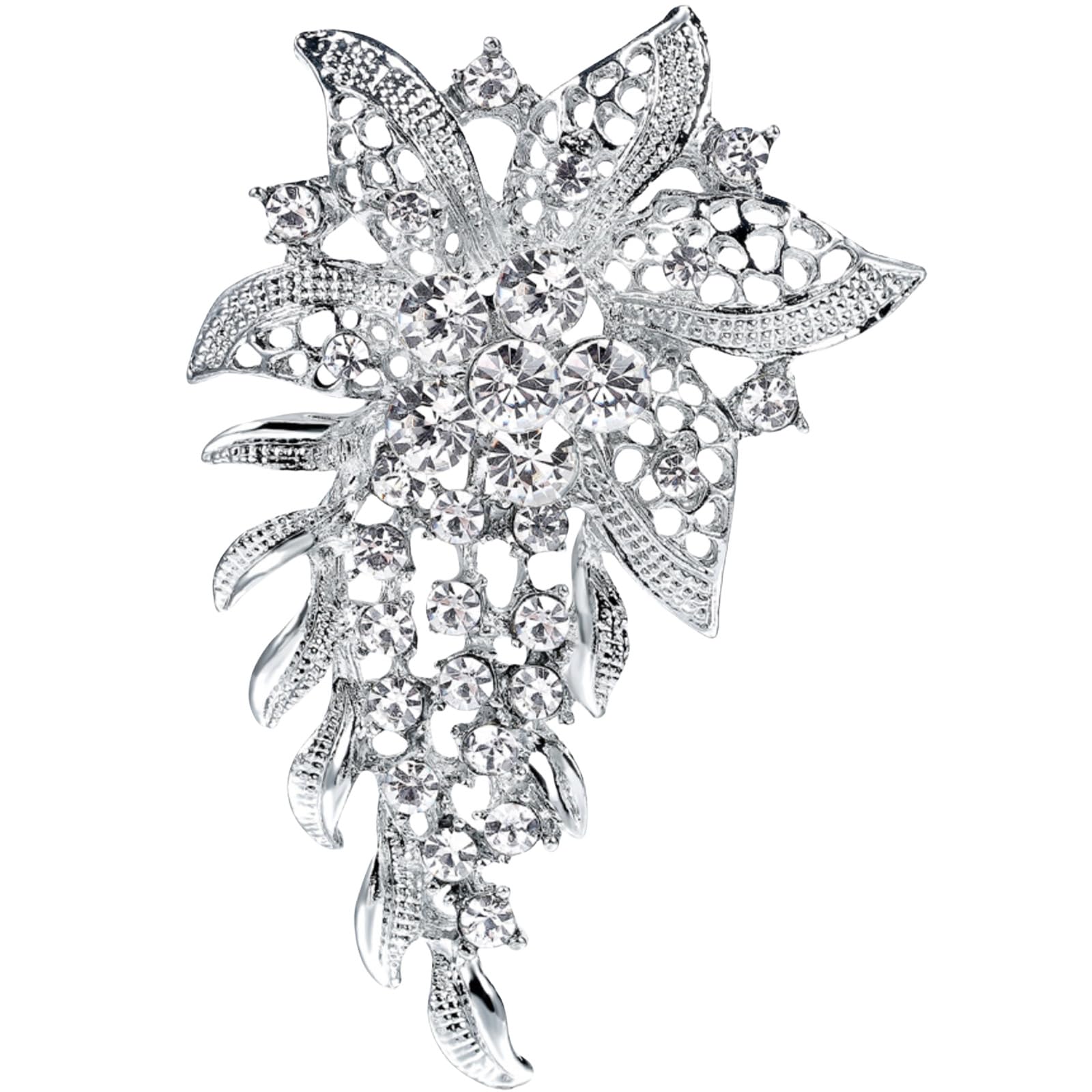 FAIRYGATE Rhinestone Brooch Clothing Jewellery Accessories Fashion Elegant Shiny Crystal Teardrop Brooches Wreath Pendent Lapel Pin，B36 — view 23