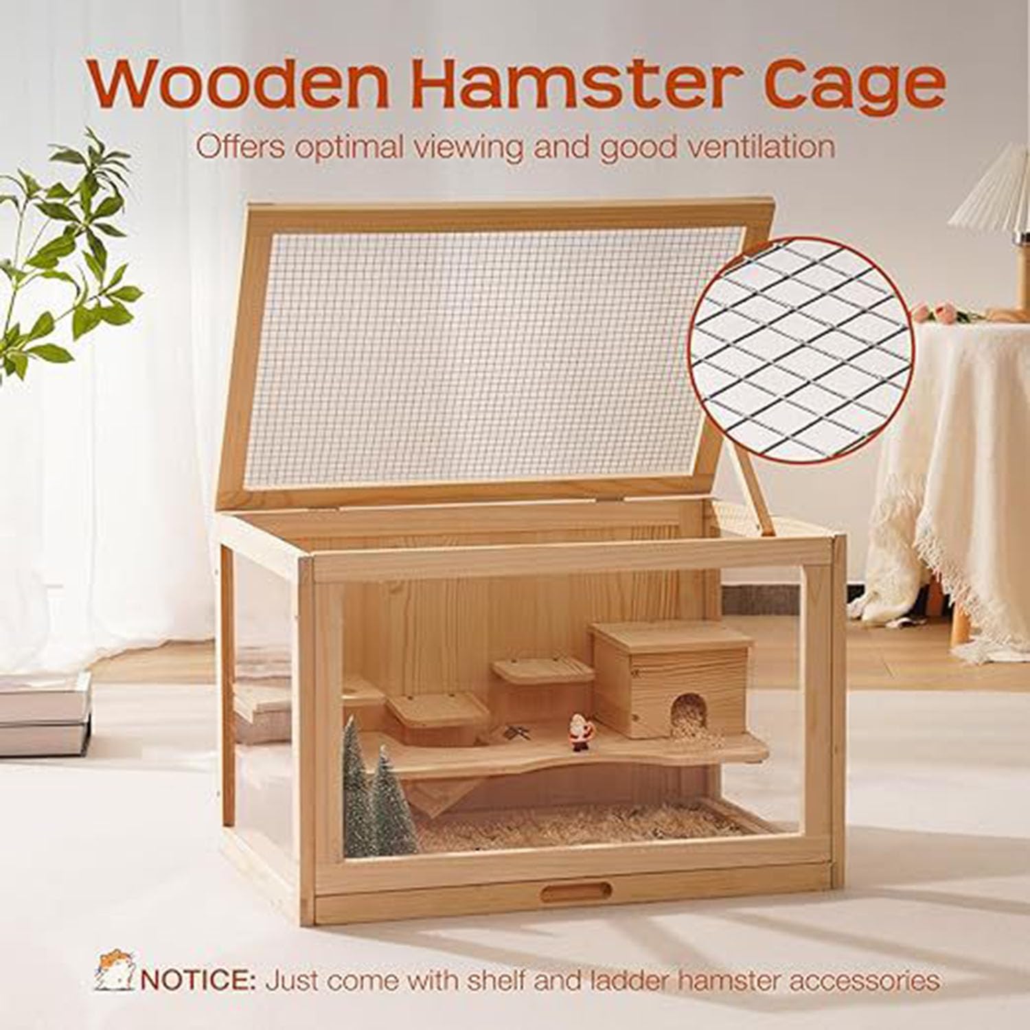 Curated visual reference: Picture Idea: 32 Inch Large Wooden Small Animal Cage With Acrylic Windows