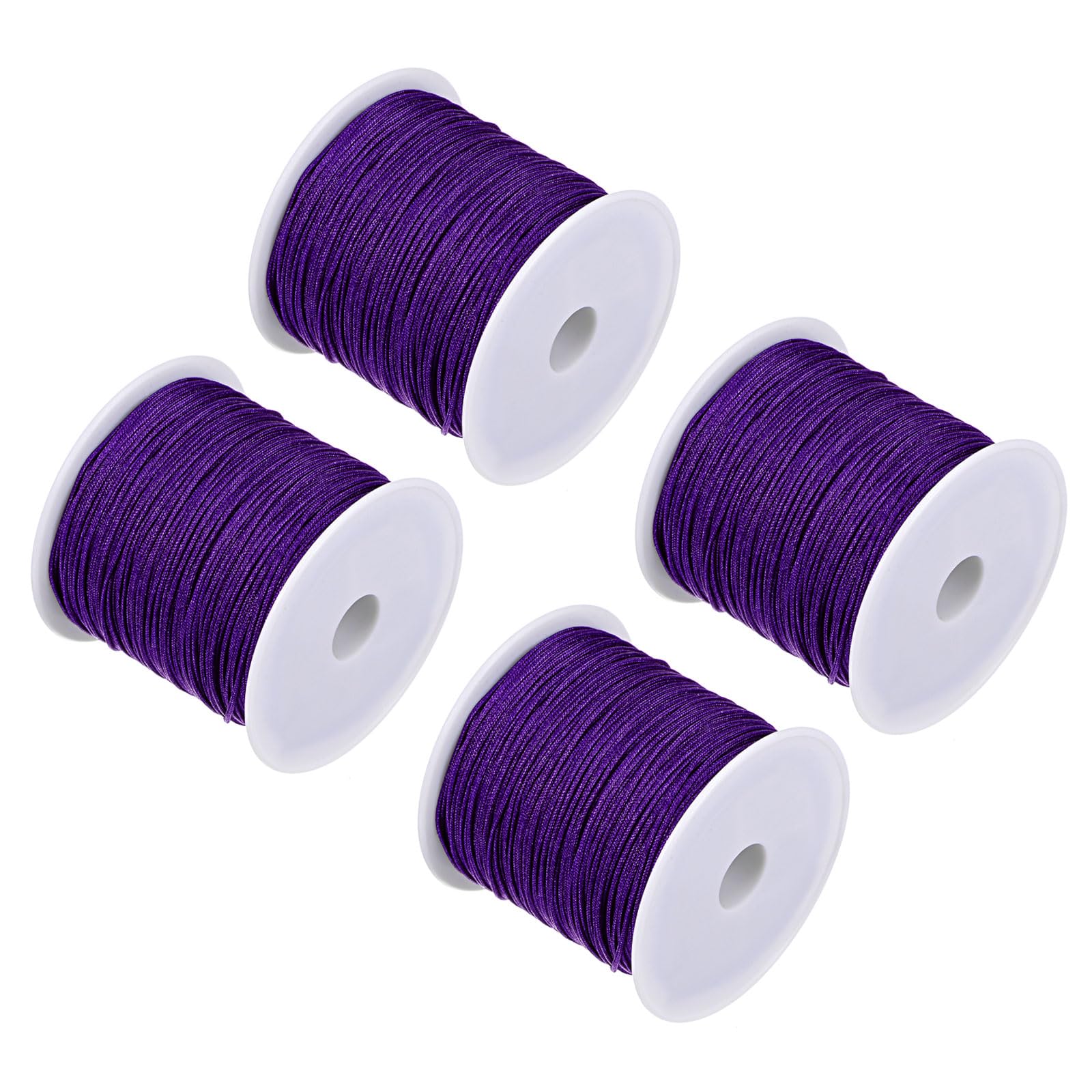 CoCud Nylon Knotting Cord, 0.8mm Dia 50 Yards 45m Length, Nylon Soft Smooth Beading Thread Dark Purple - (Applications: for DIY Craft Red), 4-Pieces