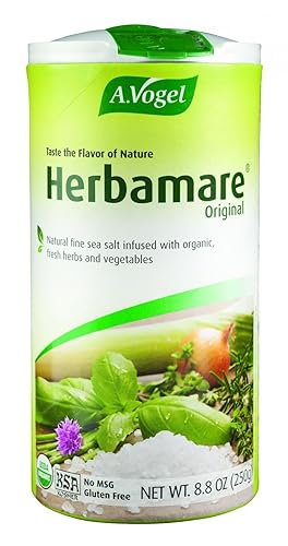 A. Vogel Herbamare Original - Sal marina fina natural con hierbas y verduras frescas orgánicas, recipientes de 8.8 onzas (paquete de 2)