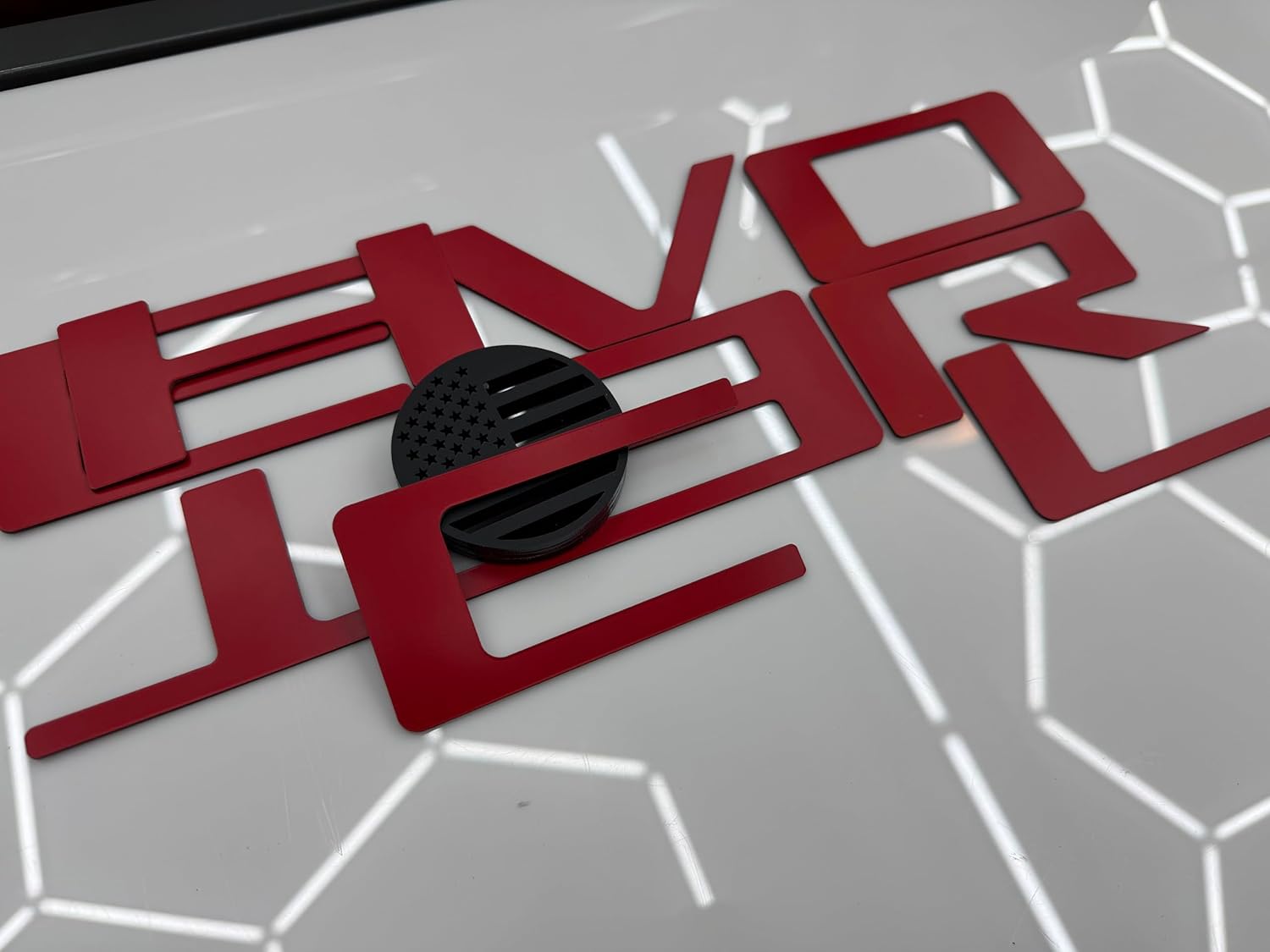 Rear Tailgate Letters Compatible with 2024-2025 Chevrolet Colorado 1/16" ABS Plastic with Adhesive- Red