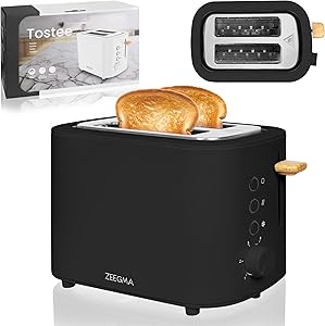 ZEEGMA Tostee Toaster 2 Slices, 820 W, 3 Grilling Modes, Defrosting, Warming, Slot Width 3.8 cm, Stainless Steel, Crumb Ca…