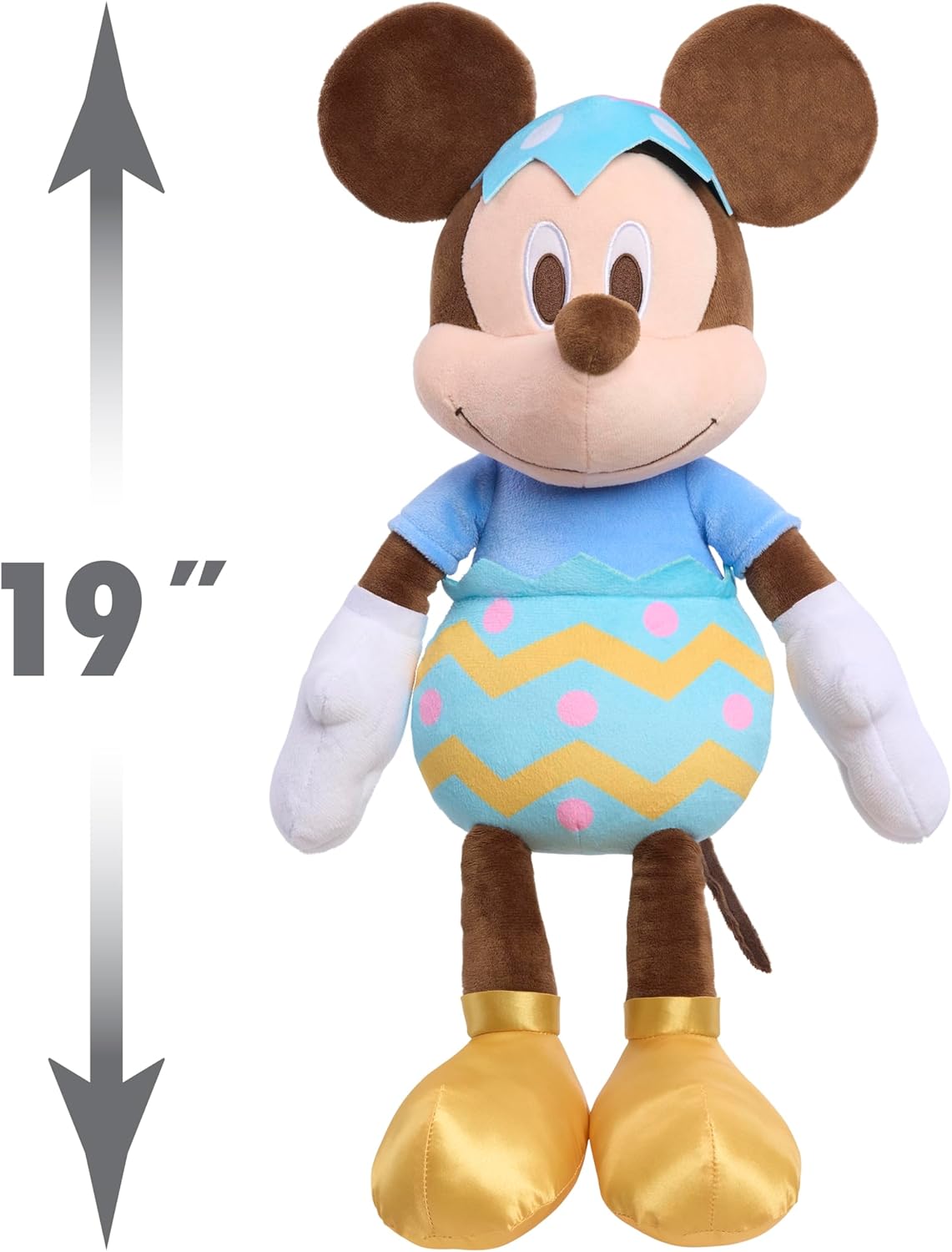 Disney Mickey Mouse Easter Large Plush – 19" Soft Stuffed Toy in Cute Easter Egg Outfit, Super-Soft Fabric & Embroidered Details, Kids Plush Gift Ages 2+, Kids Toys for Ages 2 Up by Just Play