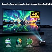 Vista 7 de CiBest Mini proyector con WiFi y Bluetooth, compatible con Netflix/YouTube/PrimeVideo, enfoque eléctrico y Keystone, proyector de video Full HD