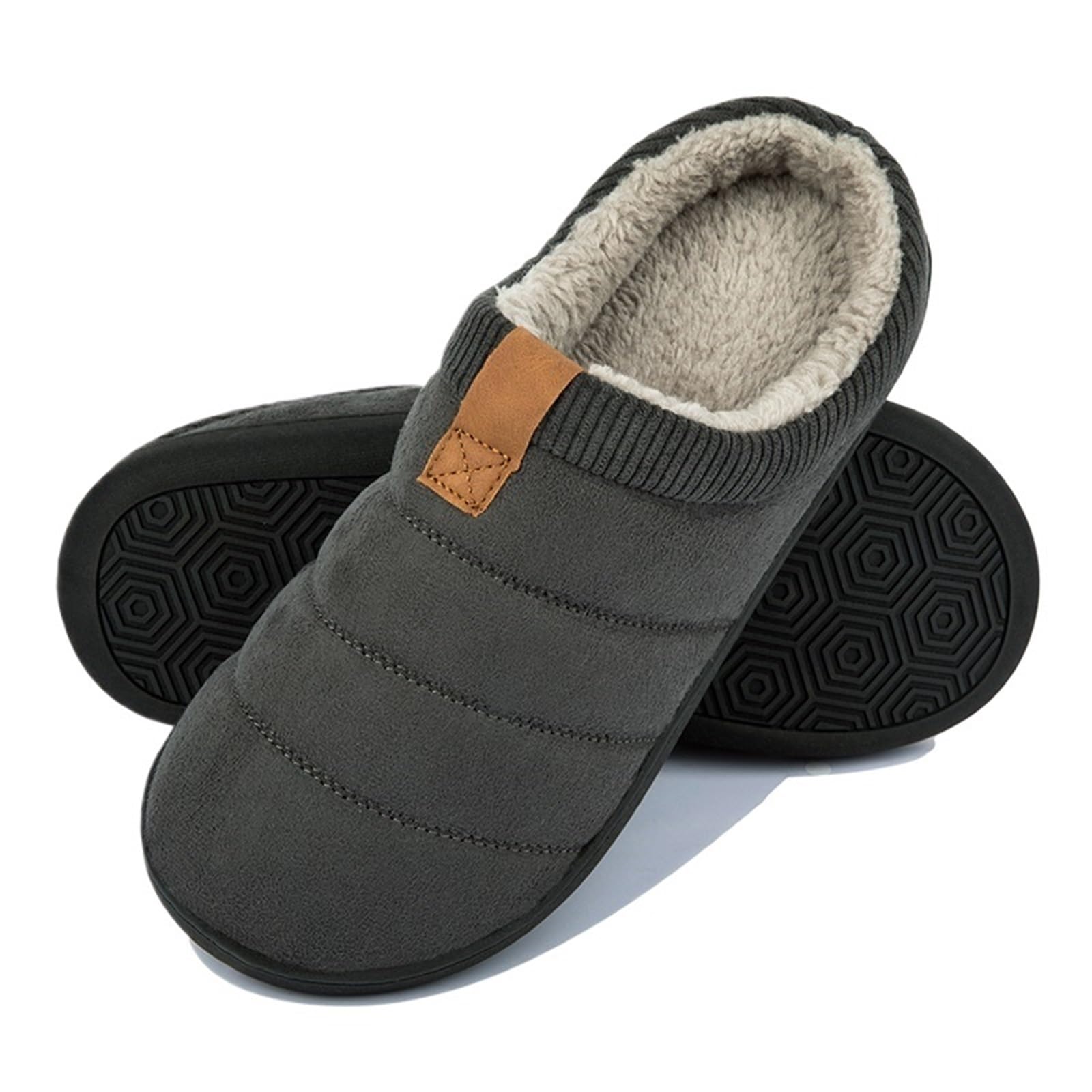 Pantofole da uomo in cotone Pantofole morbide da uomo invernali in peluche corte Scarpe camera interno maschili