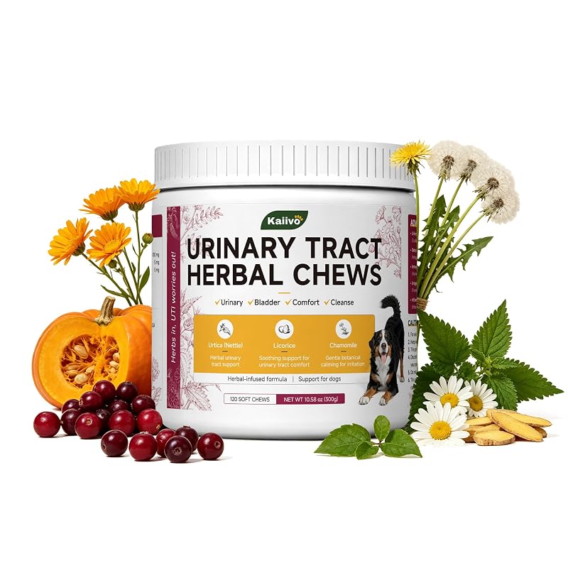 Suplemento de Cranberry para Cães com D-Mannitol, Vitamina C e Ervas, 120 unidades