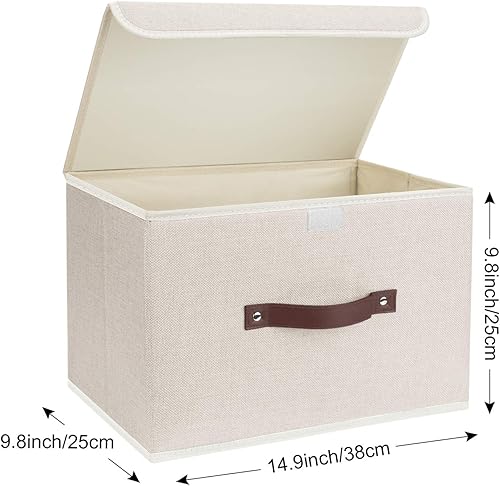 Miniatura 64 de TYEERS Cajas de almacenamiento plegables, contenedores de almacenamiento de tela lavable con tapas, 14.9 x 9.8 x 9.8 pulgadas, paquete de 2, gris