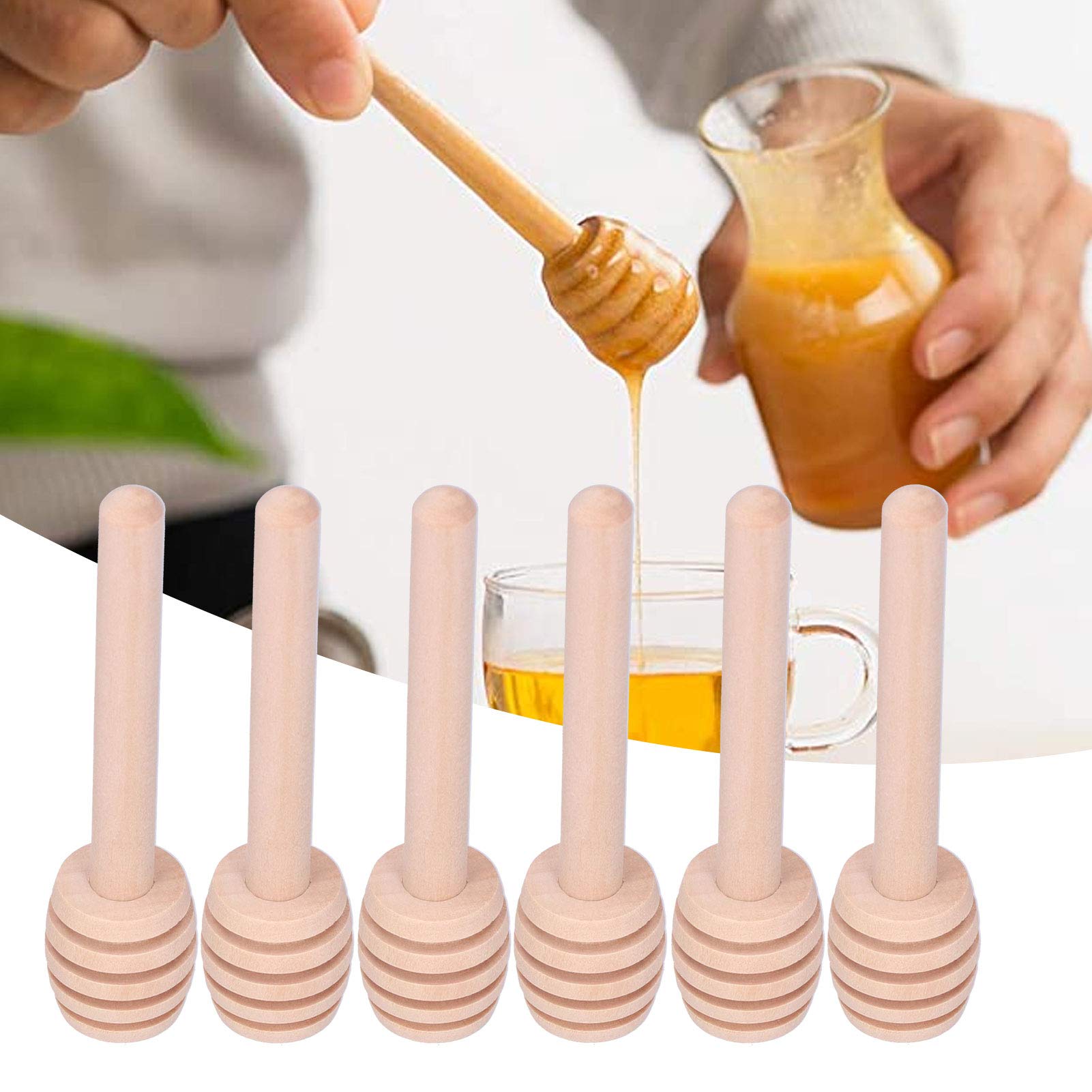 50pcs Wood Honey Dipper Sticks, Honey Stirrer Dispensing Wand For Wedding Party Favors Honey Jar Dispense Drizzle Honey Honey And Wedding Party