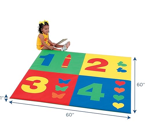 Miniatura 3 de Children's Factory Tapete de actividades de cuatro colores para bebé niñaniño, tapete de espuma para niños y bebés, guardería, escuela en casa, uso