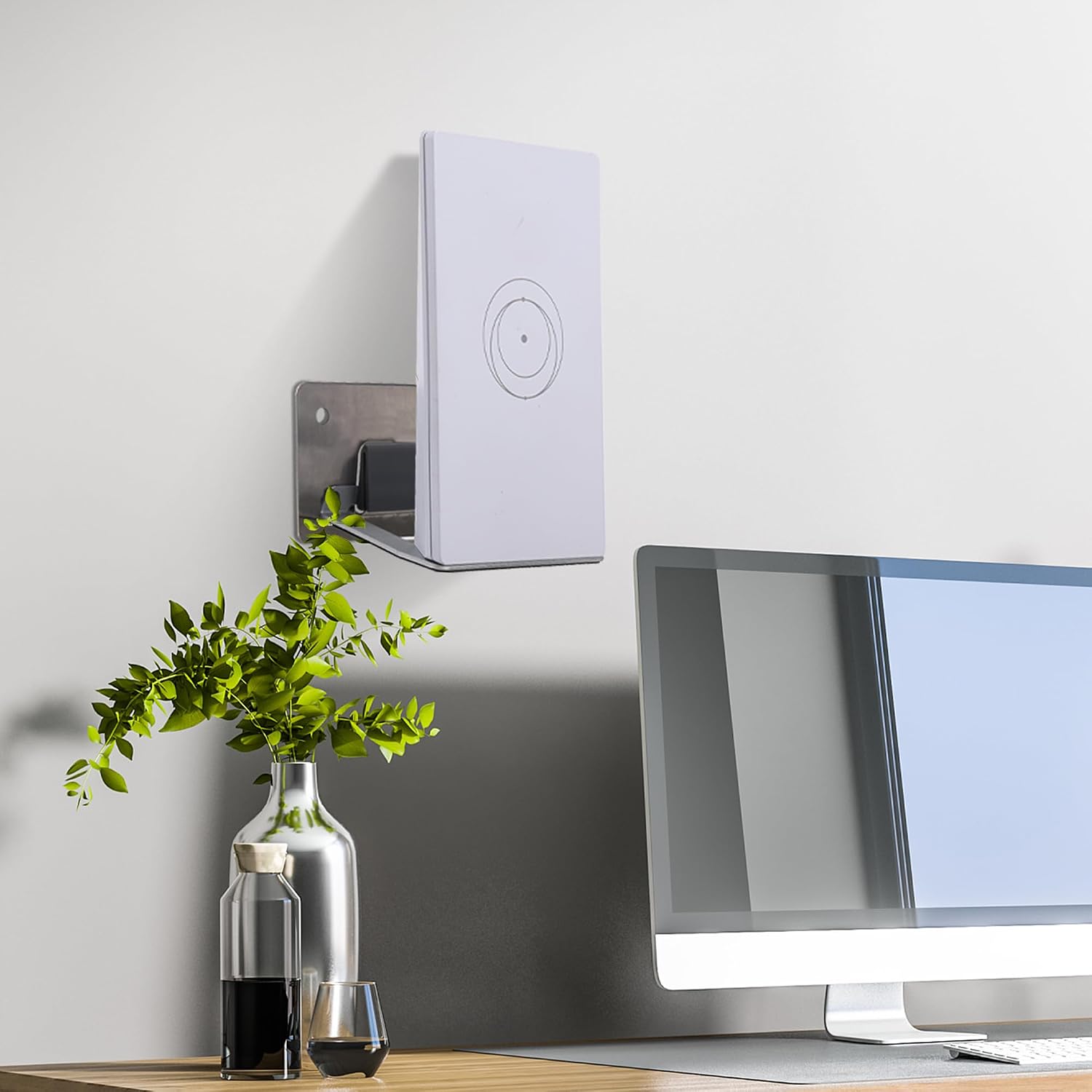 Starlink Router Mini Mount, Punch-Free Wall Mount Bracket, Not damaging the wall Strong Traceless Glue, Secure Installation Without Falling, Suitable for Starlink Mini Mesh Router