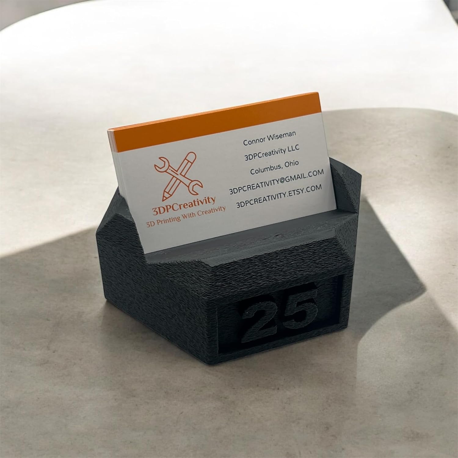 Dumbbell Business Card Holder for Desk, Fitness Trainer Gift, Physical Therapist Office Decor image 4