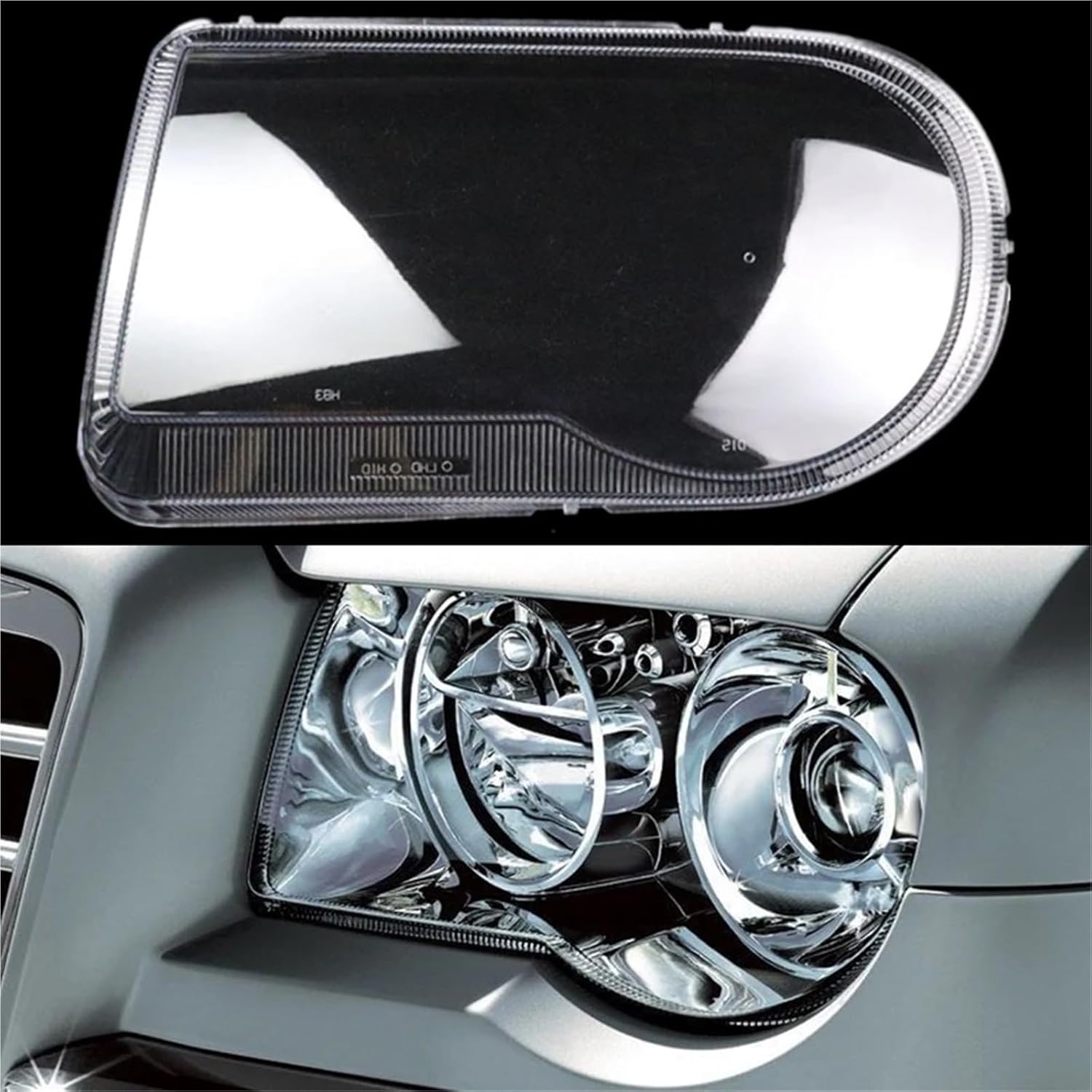 Compatible for Chrysler 300C 2003-2010 Front Headlamp Lamp Cover Transparent Headlight Shell Lens Plexiglass Replace The Original Lampshade(A Pair) (Left)