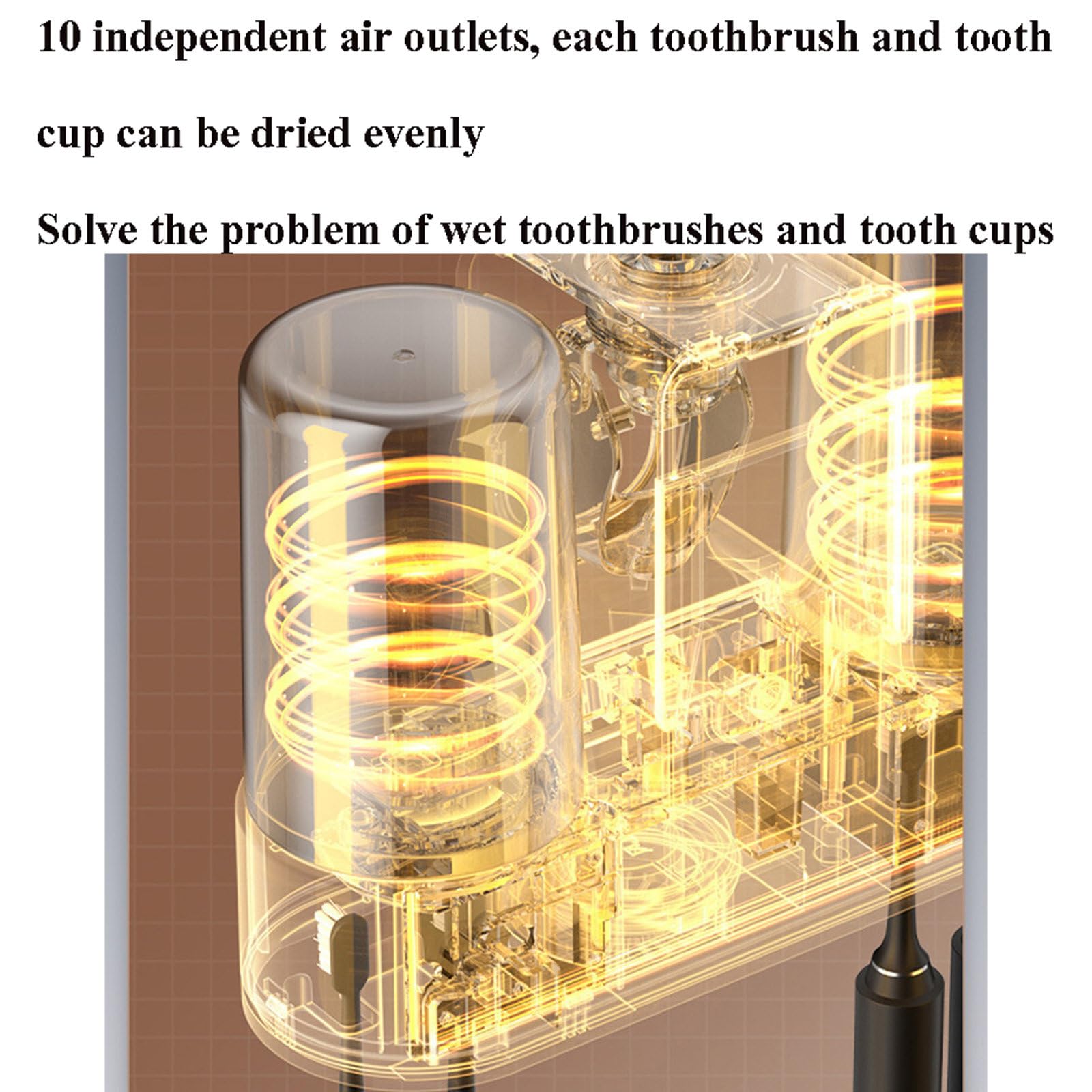 Soporte de pared para almacenamiento de cepillos de dientes eléctricos, esterilización de cepillos de dientes, soporte UV, exprimidor de pasta de dientes, accesorios de baño,Grey