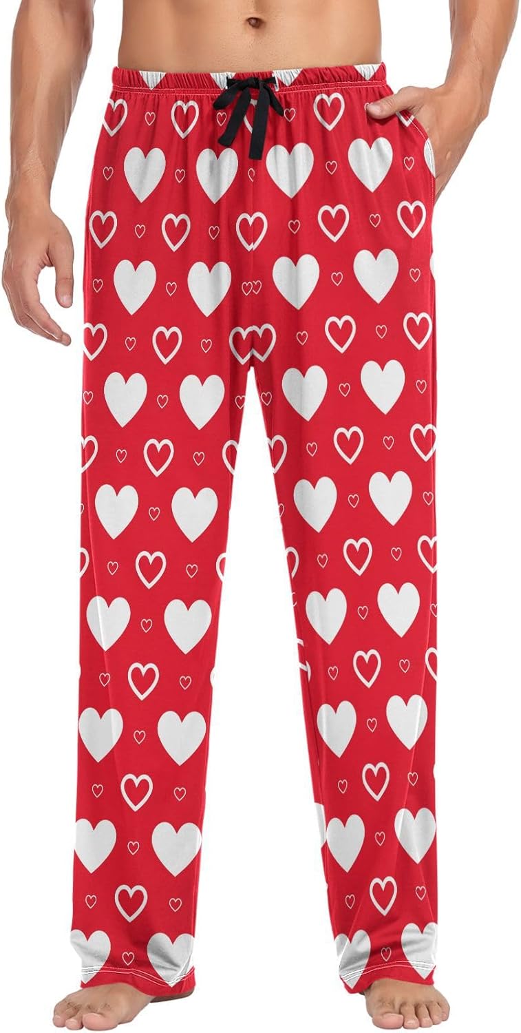 visesunny Stylish Men's Pajama Pants 100% Cotton Lounge Soft Warm Sleepwear Pants PJ Bottoms Drawstring and Pockets