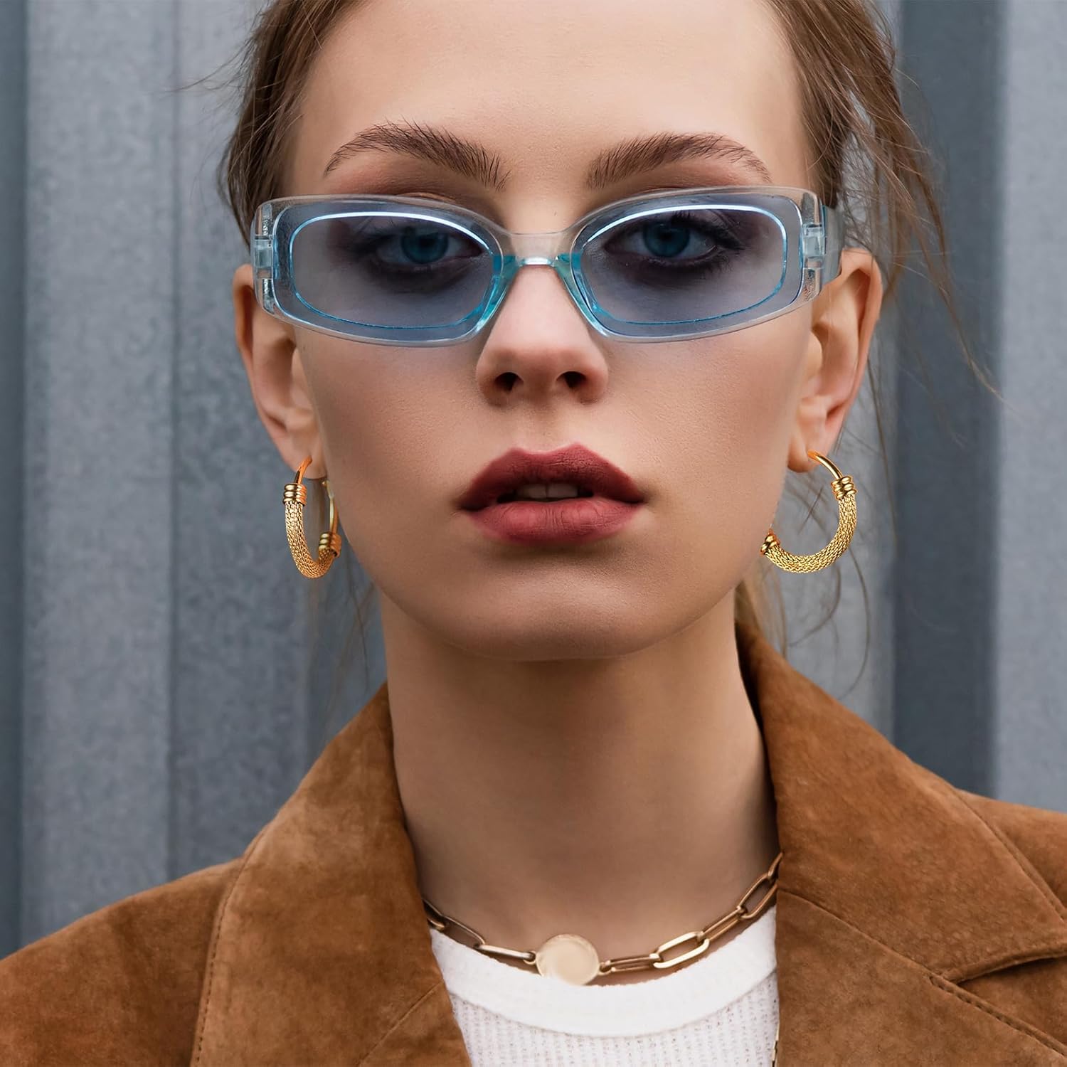 PROSTEEL 30/40/60/80/100mm Chunky Hoop Earrings For Women Gold Plated/Black Stainless Steel Hoops Earrings Statement Jewelry - Image 8