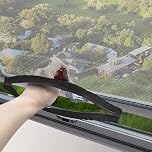 REDTRON DIY Window Screen with Zipper Opening (1 Piece,Black), 150cm*180cm Self-Adhesive Window Screen Mesh, Adjustable Mosquito Window Net Keep Bugs/Flies Out