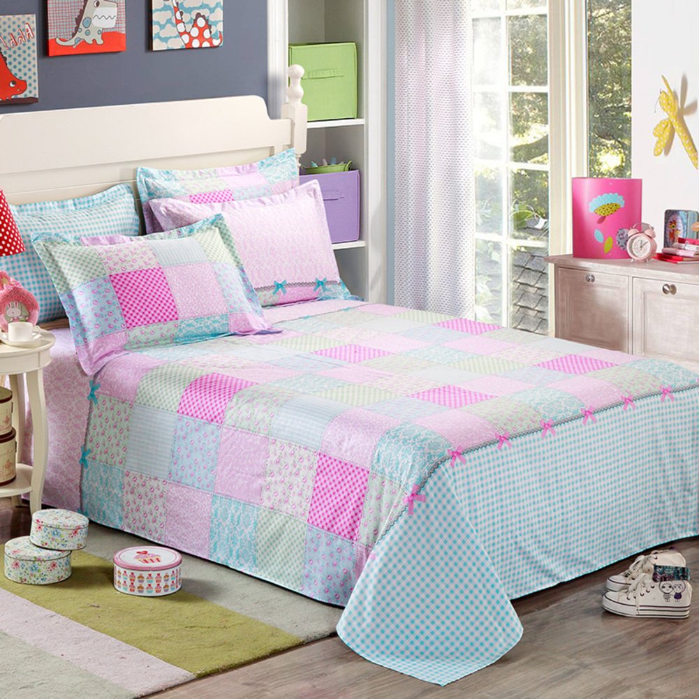 Draps en coton 230x250cm pour lit une place de dortoir étudiant
