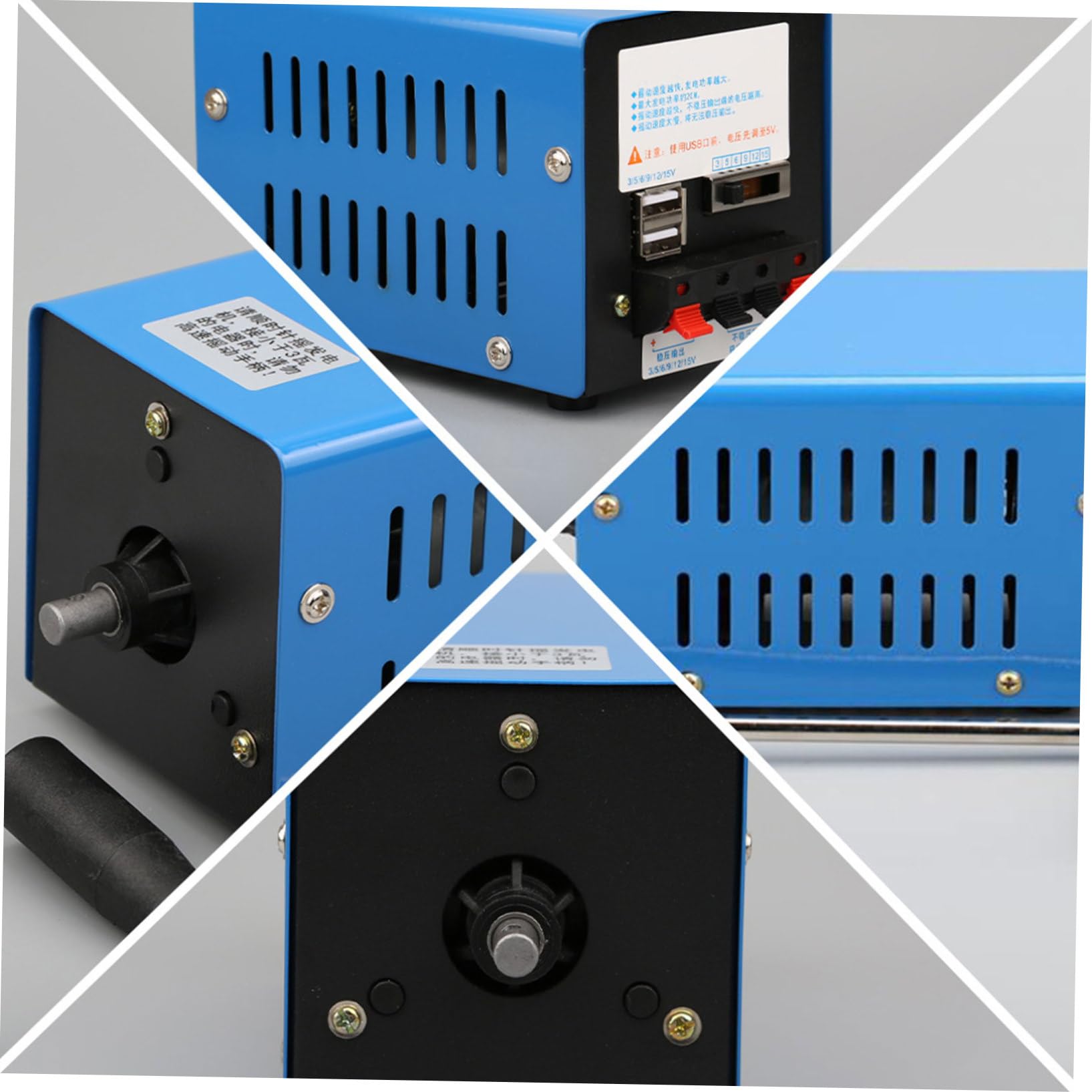 Gadpiparty Generatore a Manovella Portatile USB per Esterni, Caricabatterie Manuale Regolabile Dissipazione Calore, Leggero e Compatto per Campeggio e Emergenze