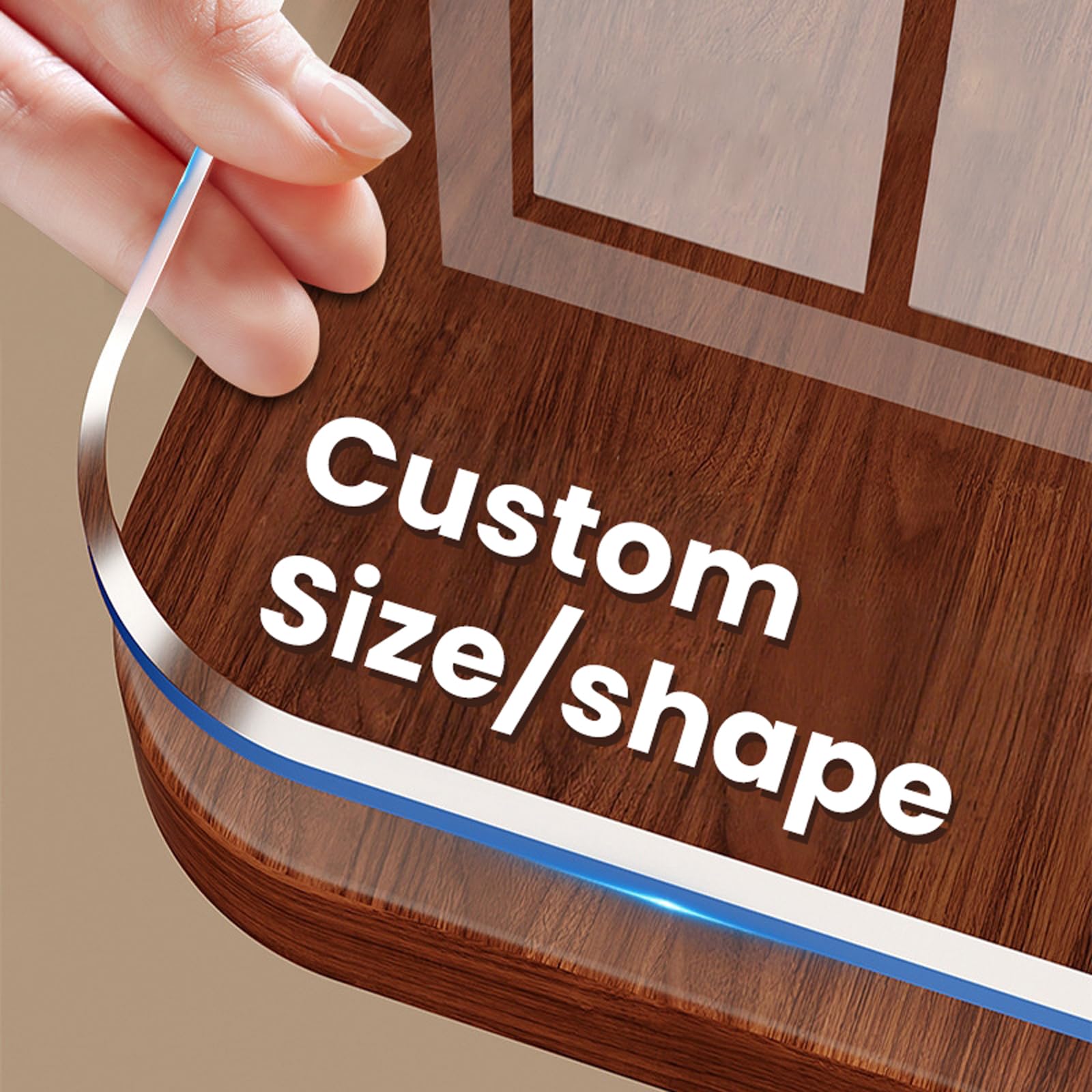 Thick Clear PVC Table Protector Mat - Custom Cut to Size, Scratch & Heat Resistant Waterproof Cover for Kitchen Islands, Desks, Countertops & Glass Surfaces