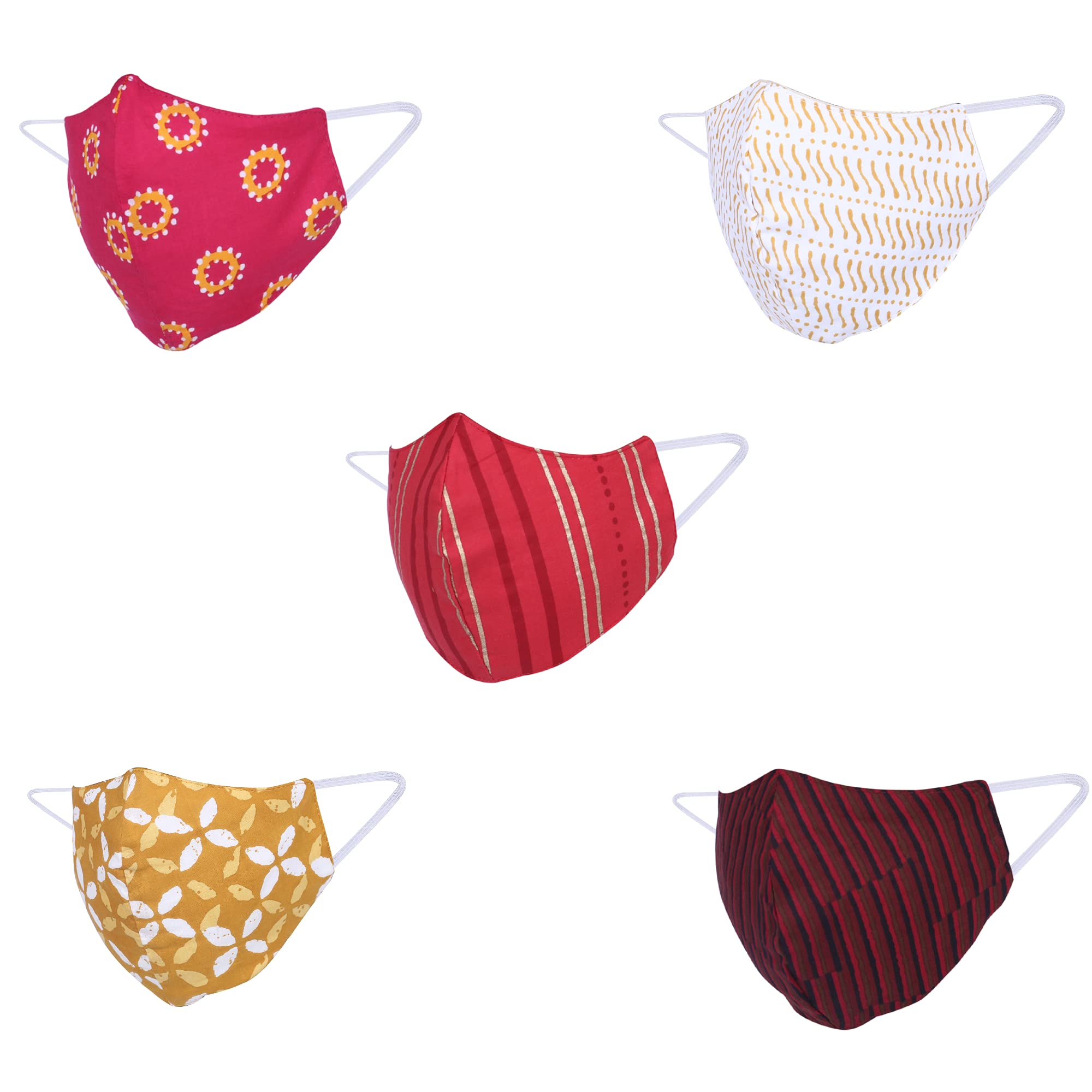 DFR Reversible Reuseable Cloth Masks (Multicolour Without Valve Pack of 5)-image-20