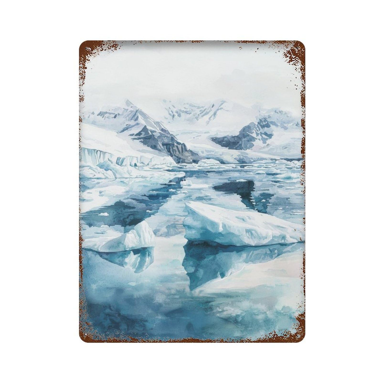 xiaoxiaoshen Jokulsarlon Glacier Lagoon, Iceland Icebergs Icelandic Travel Gift Wall Decor Art Metal Tin Poster Modern Home Decor Art Home Bar Shop Decorations Vintage Sign 40x30cm