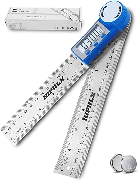 Digital Angle Finder Ruler, 7 Inch 2-in-1 Stainless Steel Angle Finder Tool, 360 Digital Protractor with LCD Display for Woodworking, Construction, Reverse Angle Measurement
