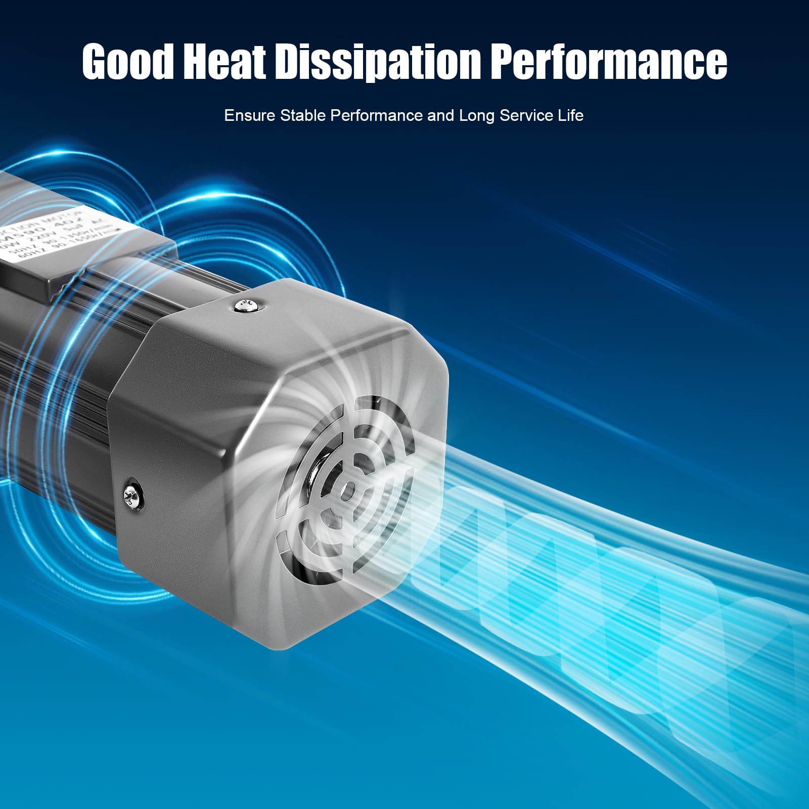 Getriebemotor, 90W 220V Elektromotor Wechselstrom, 5K 0‑90U/min AC Gear Motor mit Drehzahlregler, Stufenlos, Hohe Drehmomente Einstellbarer, Wellendurchmesser 12mm für Verpackungs Druckmaschinen