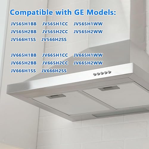 Miniatura 5 de 2 filtros de grasa para campana extractora WB02X11012 de 17.5 x 11.6 x 0.35 pulgadas, compatible con campana extractora GE JV565H1BB JV566H1SS