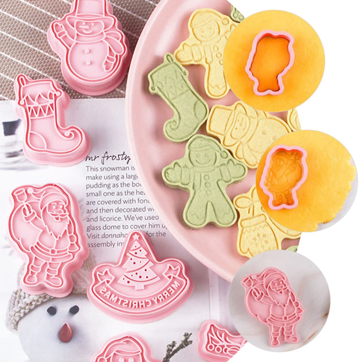 PRETYZOOM 32 Piezas Molde De Galletas Moldes Para Dulces Diy Molde Para Pastel Molde Para Galletas De Prensa De Galletas Amante De La Repostería Molde De Torta Rosa Páginas