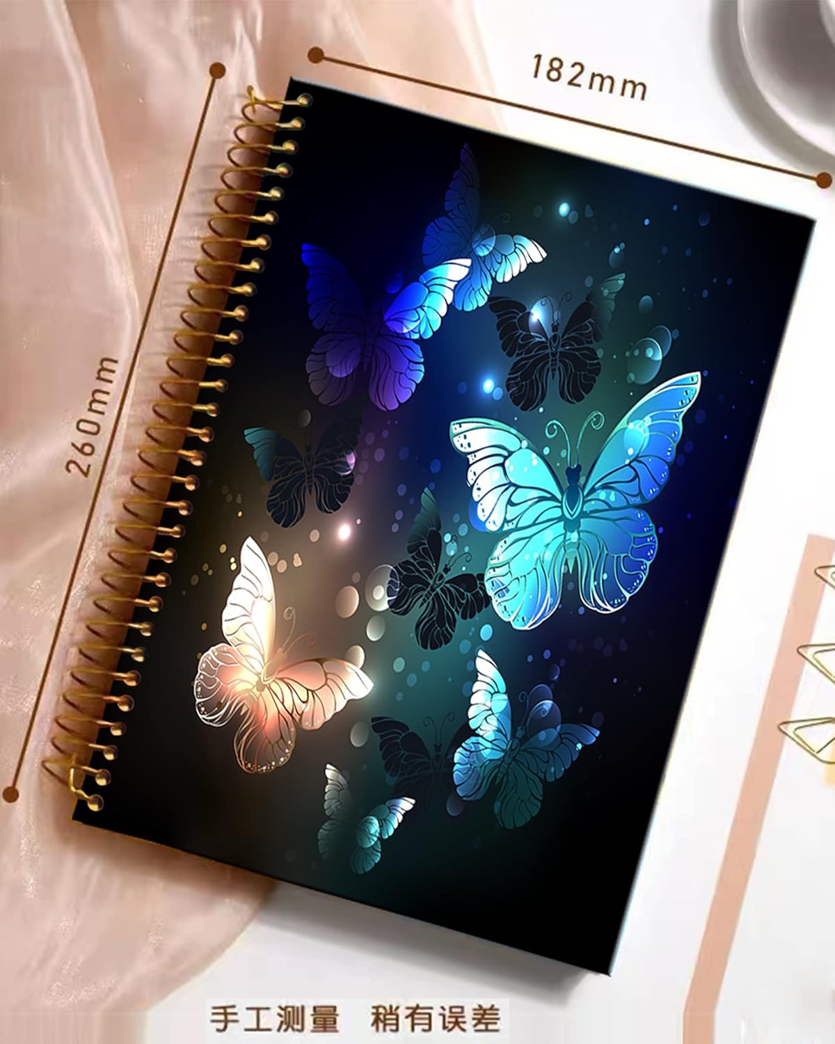 iampanda Spiral Journal Notebook,Strong Twin-Wire Binding with Premium Paper for Girl Women,60 Sheets A5 College Ruled Notebook/Journal,Perfect for School Office Home Gifts,Cute Butterfly - Image 2