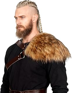 keland Pokrowce na ramiona Faux Futro Wikingów Ochraniacze na ramiona męskie Średniowieczne kostiumy LARP akcesoria