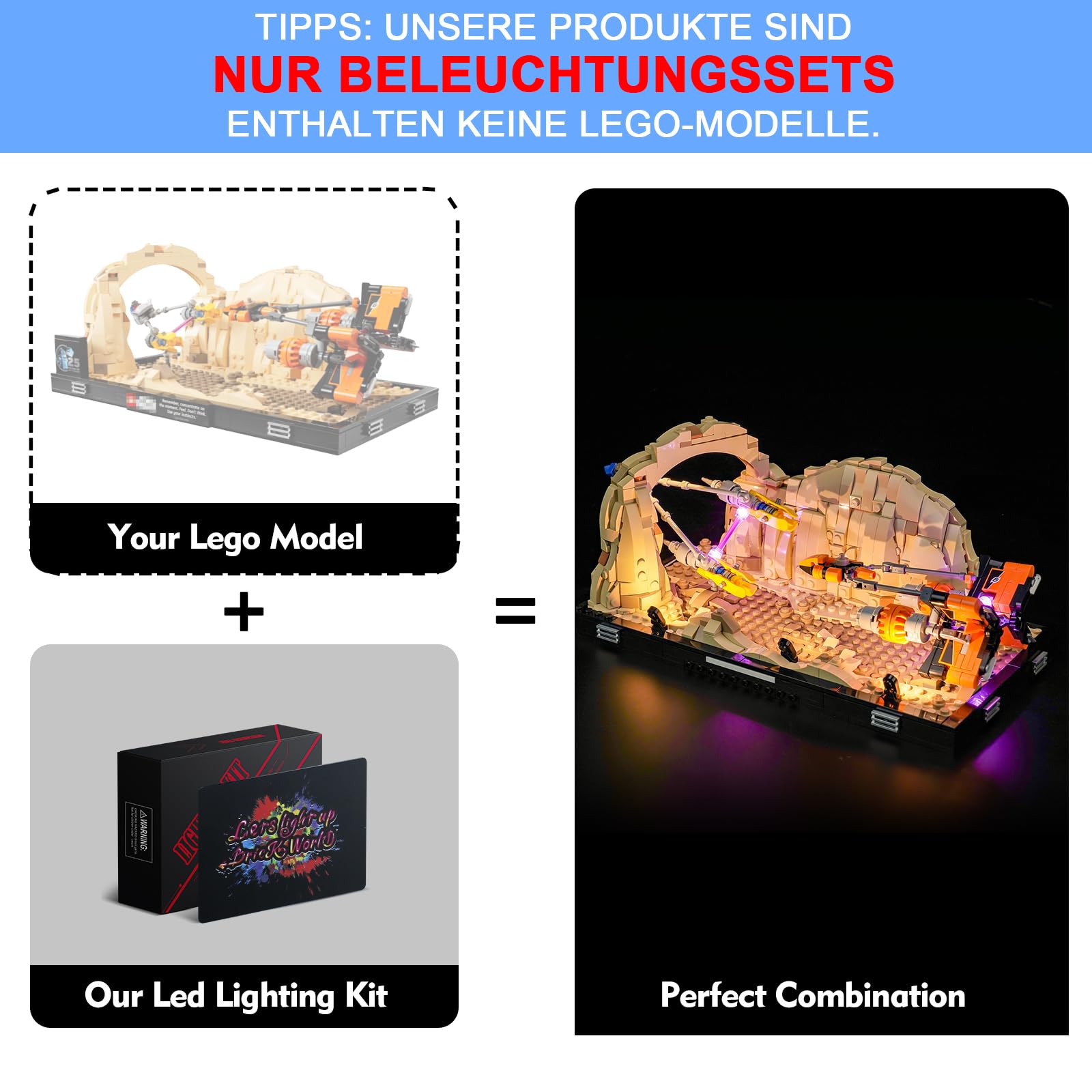 Light Kit for Lego Mos Espa Podrace Diorama Lighting Set for Lego 75380 Mos Espa Podrace Diorama Set, Not Include Models - Image 2