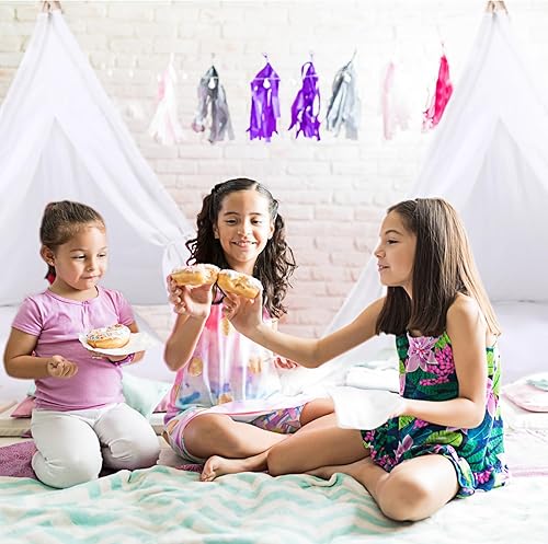 Miniatura 7 de Juego de 4 tiendas inflables para niños, incluye 4 colchones de aire portátiles, tiendas de campaña plegables y sábanas planas blancas