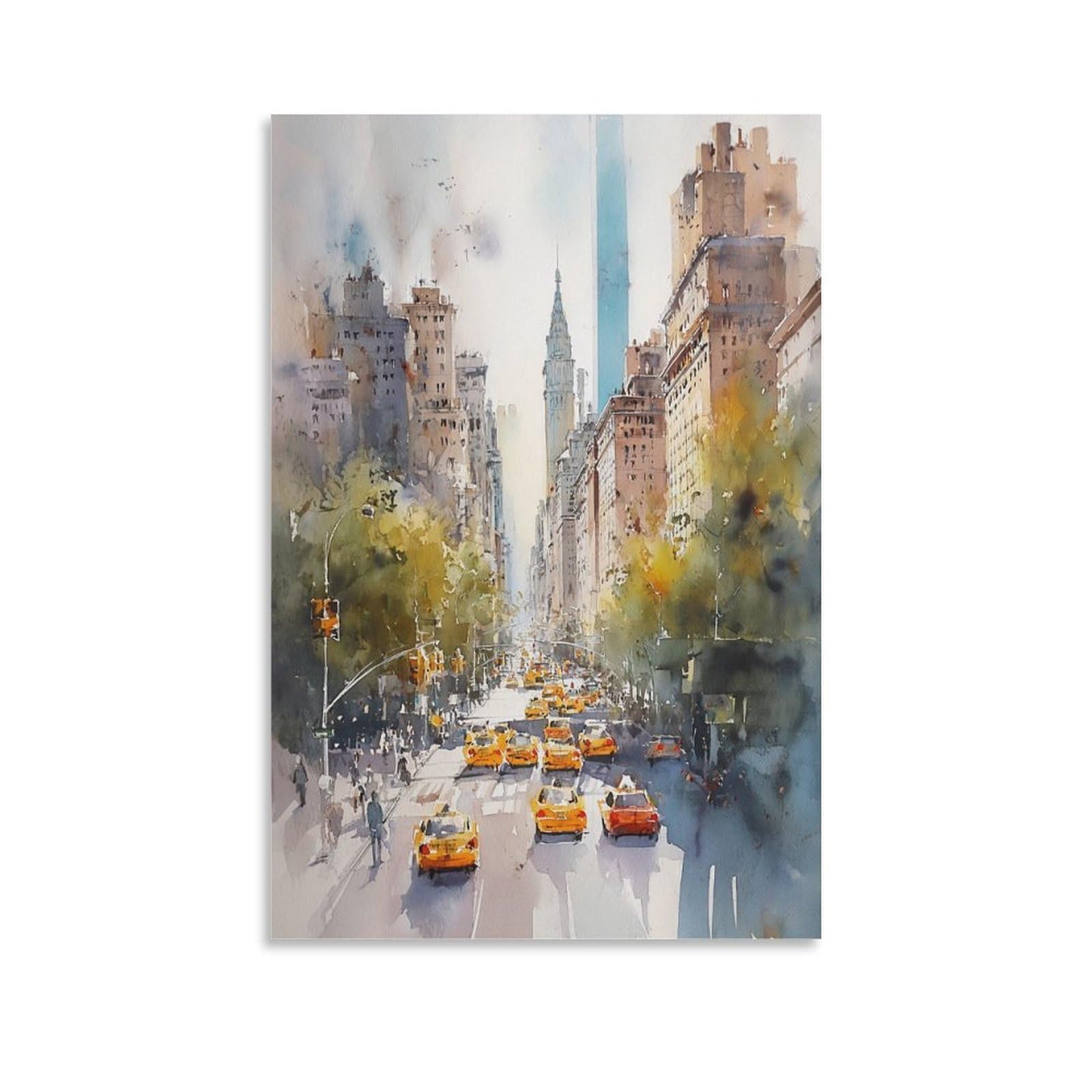 XWYMXZ Pennsylvania City 24x36inch(60x90cm) Vintage Travel Poster Watercolor Canvas Art