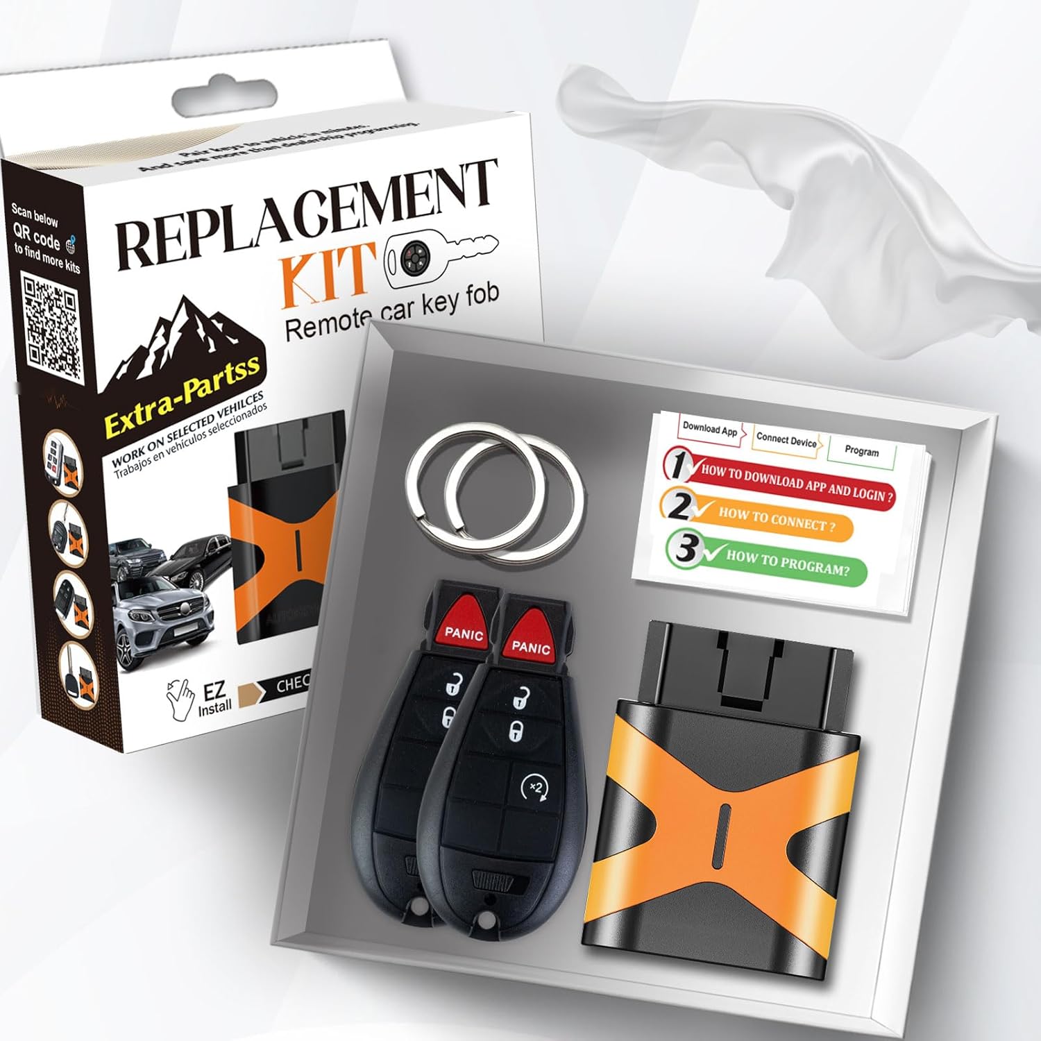 Simple Remote Key Fob Replacement for Dodge IYZ-C01C or M3N5WY783X fit Grand Caravan 2008 2009 2010 2011 2012 2013 2014 2015 2016