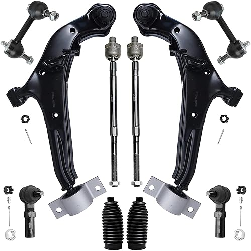 Miniatura 461 de Detroit Axle - Kit de suspensión frontal de 10 piezas para Chevy Trailblazer EXT GMC Envoy XL XUV Buick Rainier Isuzu Ascender Olds Bravada, brazos