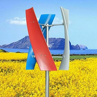 3000W Vertical Axis Wind Turbine Generator with MPPT Controller & 3 Blades, Hybrid Wind Solar System for Boats & Street Lighting, Efficient Electricity Production 24V