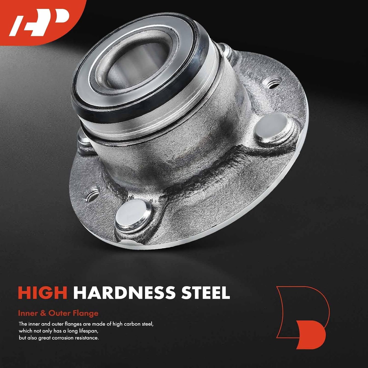 A-Premium Rear Wheel Bearing and Hub Assembly with 4-Lug Compatible with Kia Sephia 1994-2001, Spectra 2000-2004, Non ABS & with Rear Drum Brakes