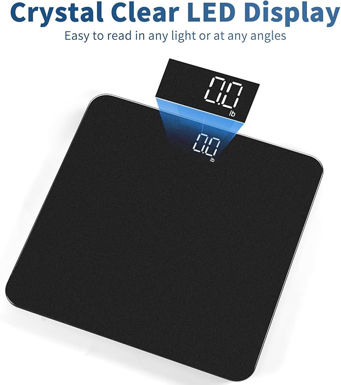 Báscula Vitafit para peso corporal, LED digital, 400 lb, plateado negro miniatura 4