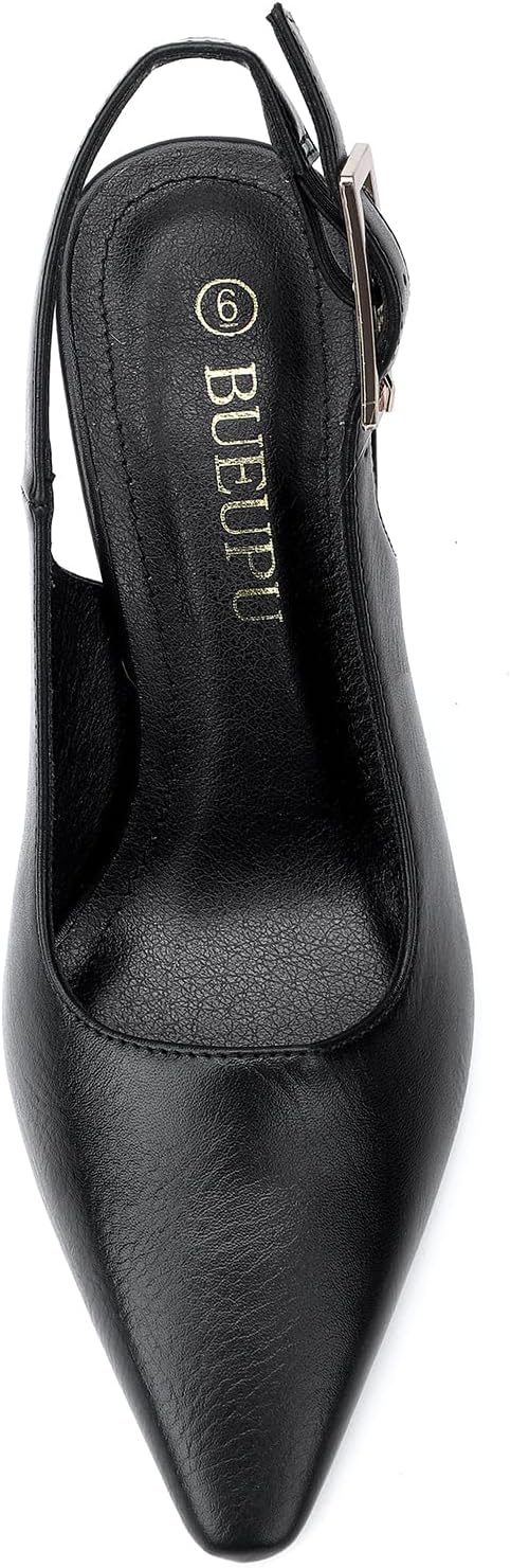 Women's Slingback 3In Kitten Heel Comfortable Closed Toe Pumps Dress Shoes for Women - Image 4