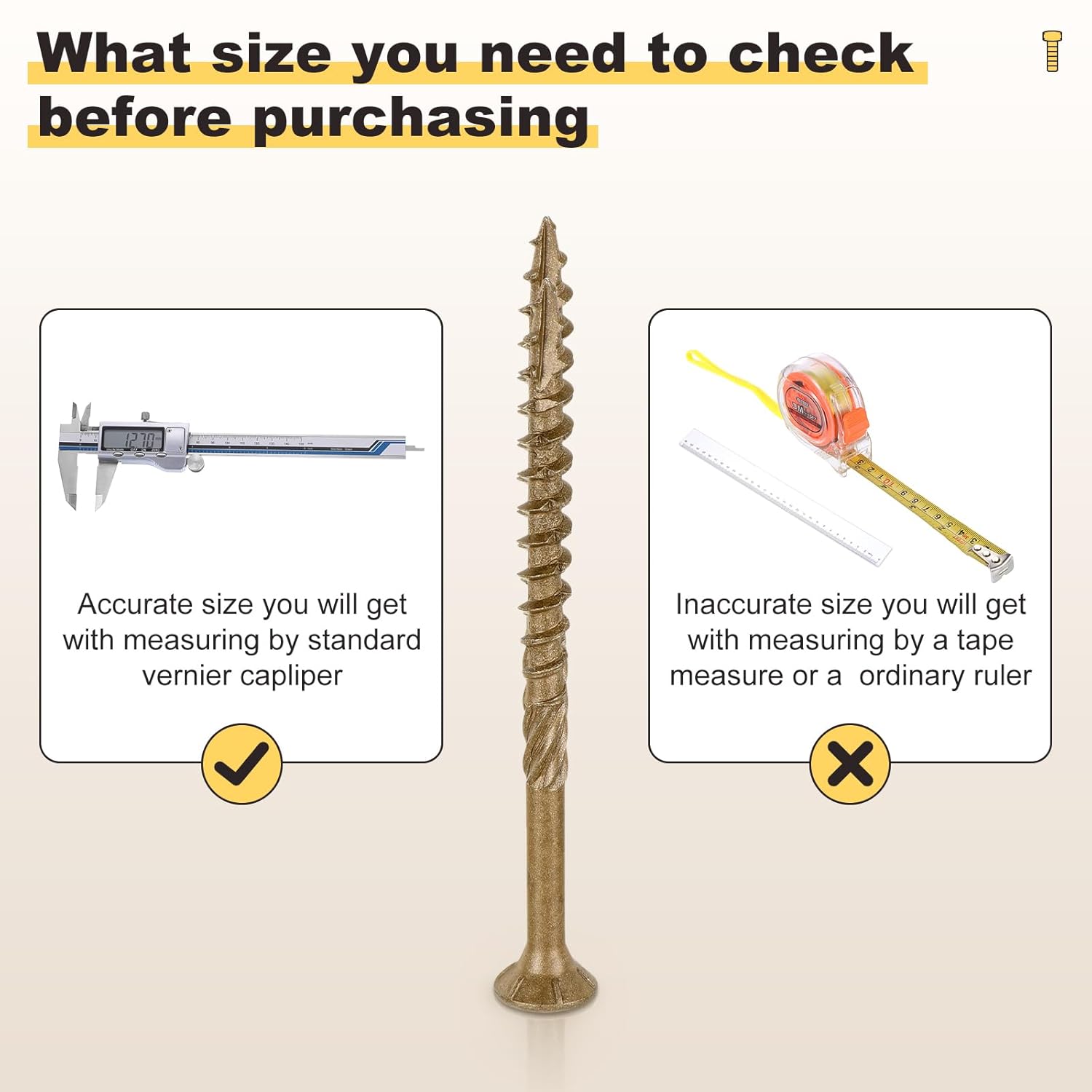 METALLIXITY Deck Screws (#10x2-1/2) 300Pcs, Carbon Steel Wood Screw Decking Screws Epoxy Coated with T25 Torx Drive Head - for Wood Fence, Table, Chairs, Tan