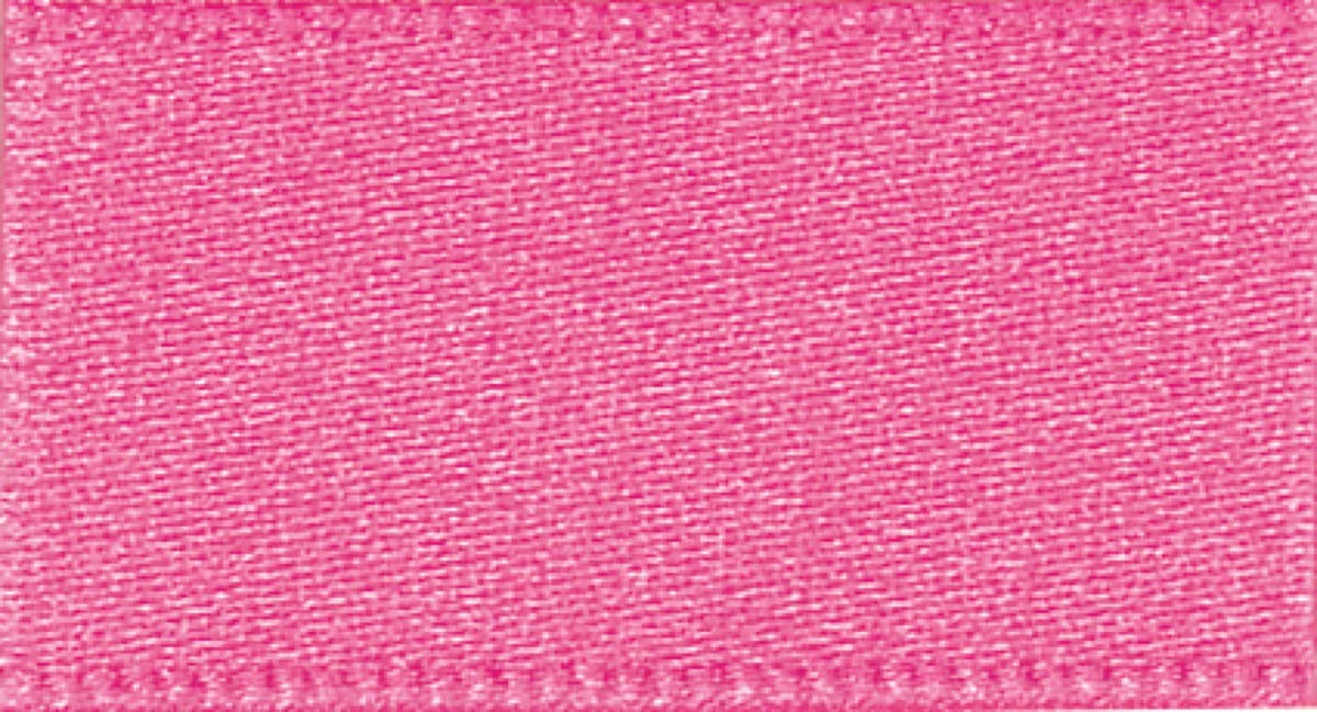Berisfords Coloured Double Satin Ribbon - Ideal for Hair, Crafts and Gifts - Hot Pink - 3mm Wide x 100 Metre