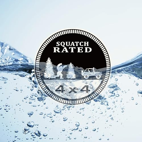 Miniatura 5 de Squatch - Emblema de automóvil calificado, 4 x 4, calcomanías de metal 3D, calcomanías redondas compatibles con vehículos Jeep Wrangler, camiones,