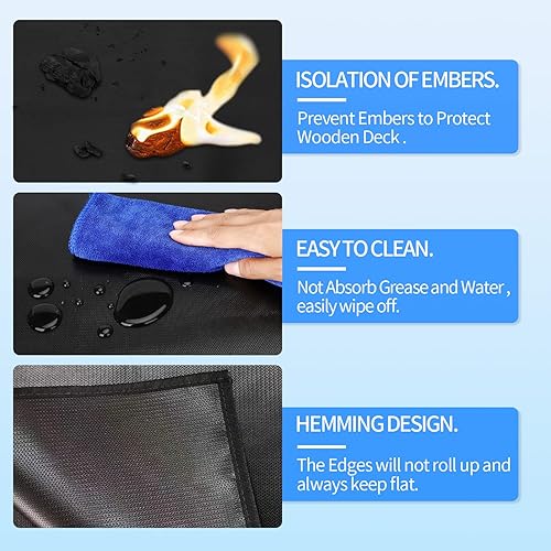Miniatura 22 de Tapete para debajo de la parrilla, tapete de parrilla prémium para terraza, tapete para proteger la cubierta, tapete de barbacoa para debajo