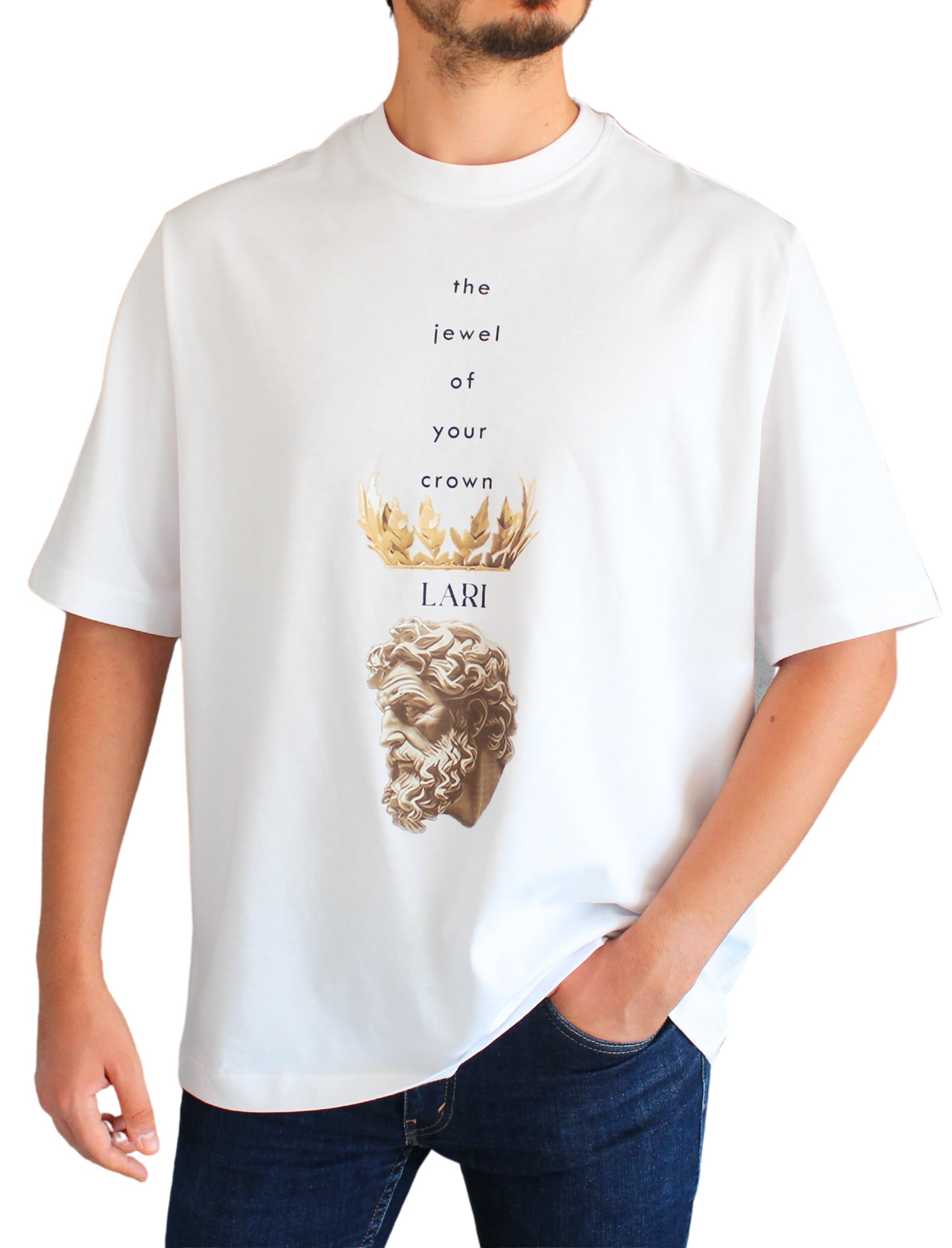 Lari Collections Unisex Oversized T-Shirt, Ancient Theme, Graphic Print,  Unique Design Loose Fit, Cotton Casual