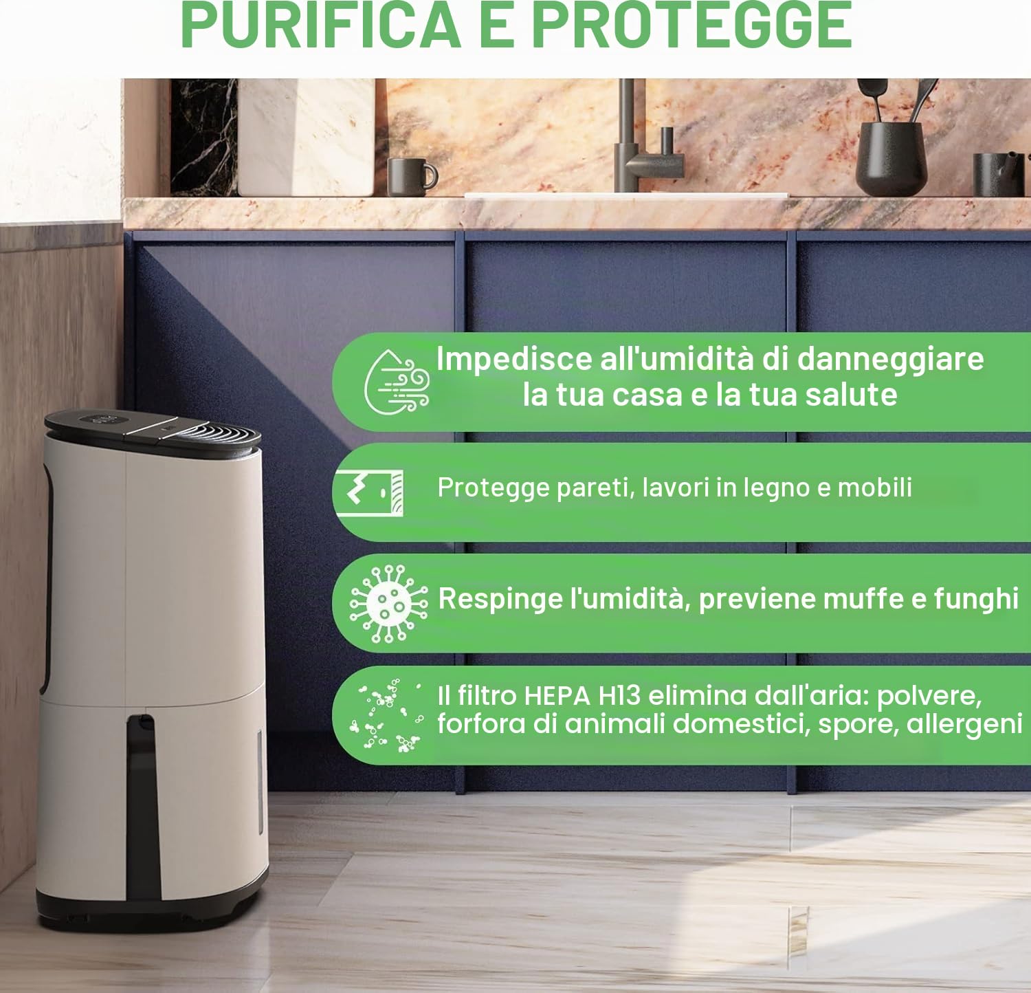 Meaco Dry Arete® One 20L Doppio deumidificatore e purificatore d'aria HEPA per la casa