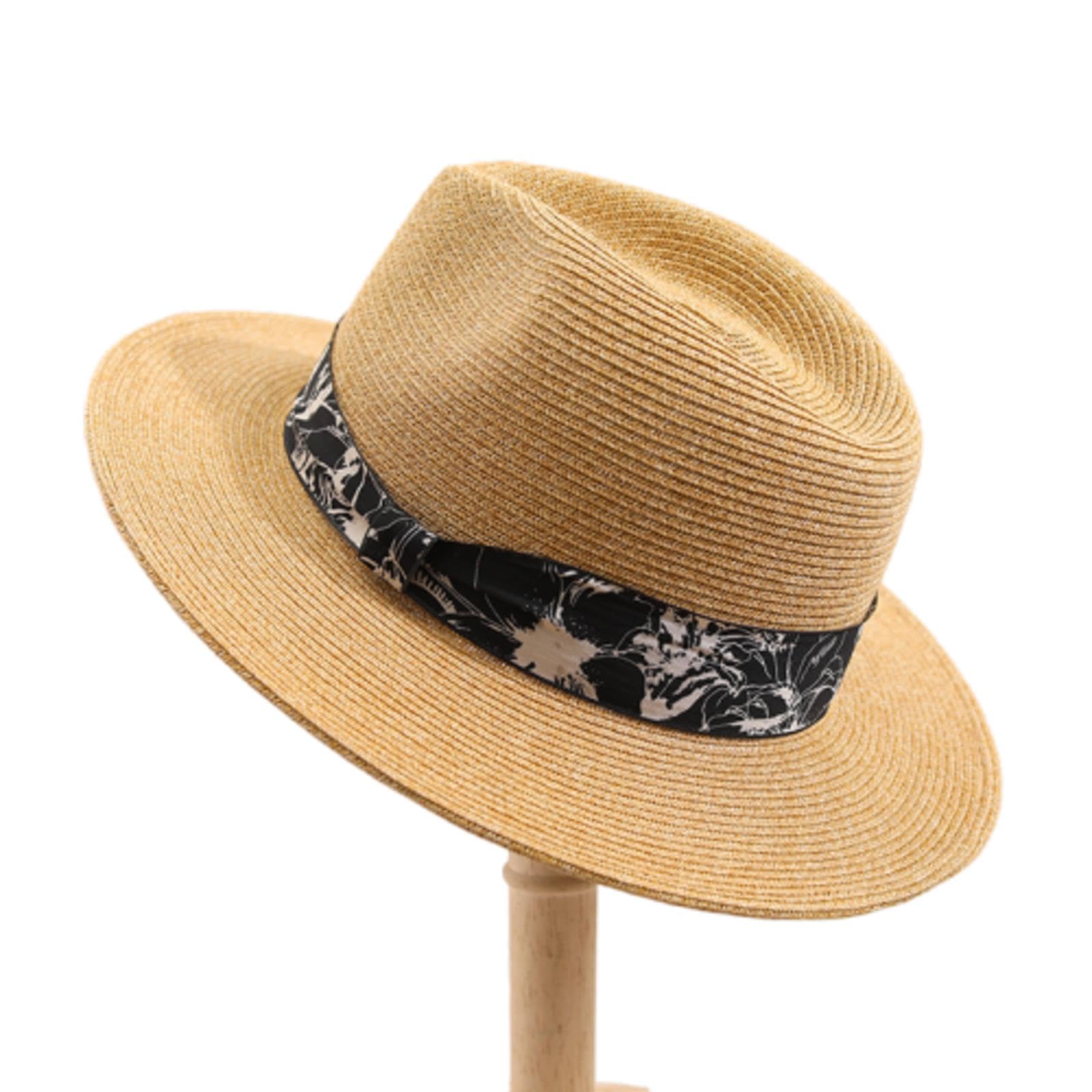 VIDECOR Nouveau Chapeau de Paille D'été Pliable pour Les Femmes Plus Grande Visière à Large Bord Disquette Voyage Chapeaux D'été Paille UV Protection de Plage,C