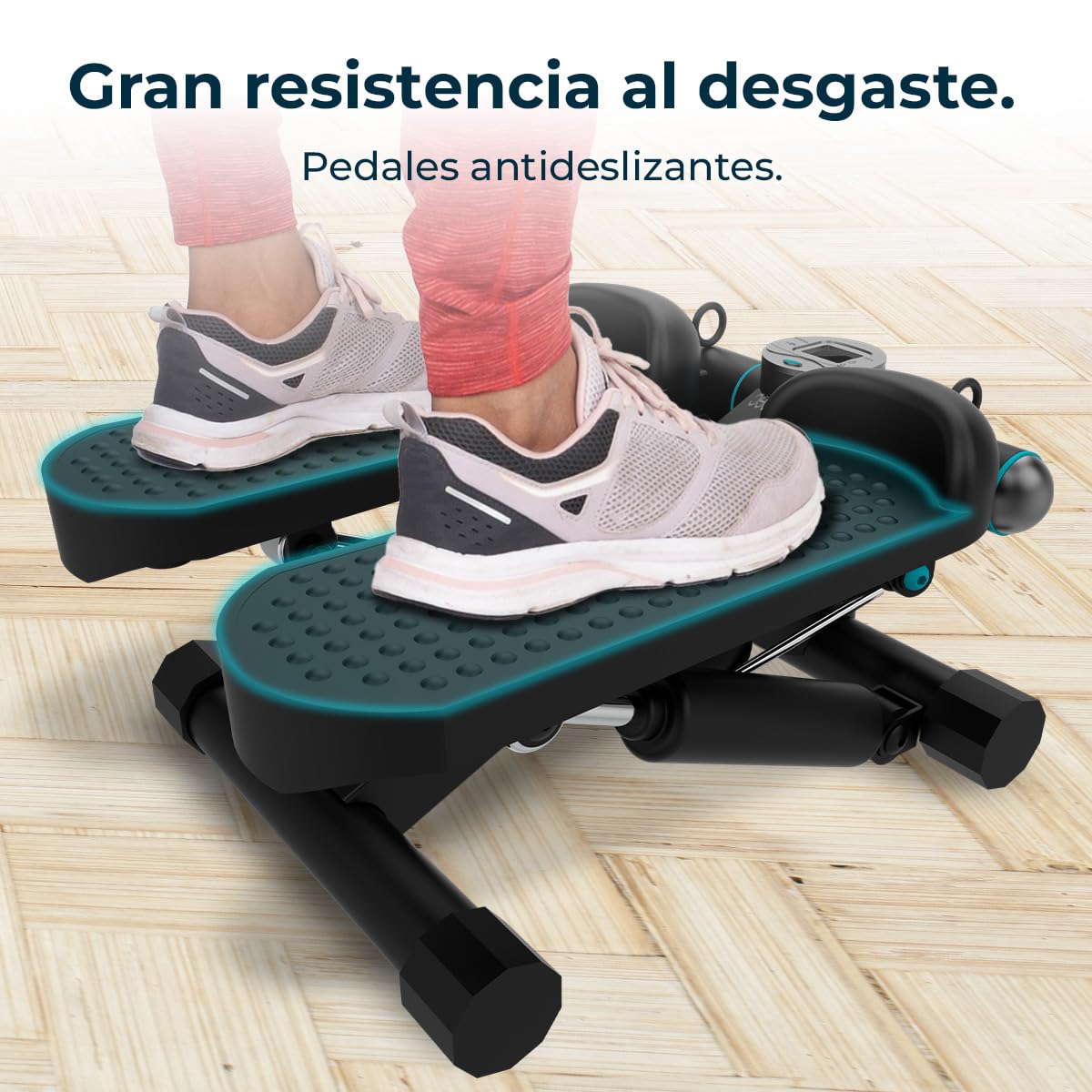 Cecotec Step Fitness Drumfit StepTrain 1000 Band. Stepper Fitness Casa con Pantalla LCD, 4 Niveles de Dificultad, Antideslizante y Resistente, Diseño Compacto, Límite de Peso 100 kg
